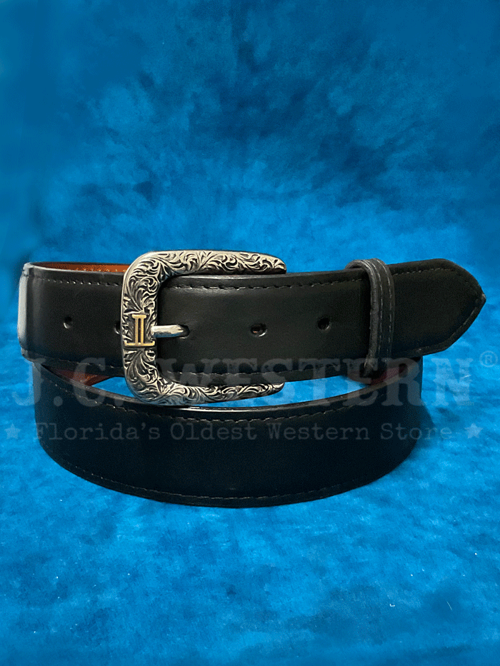 Lucchese W4201 Classic Genuine Leather Western Belt for Men - Handcrafted in USA, Matte Black - Perfect for Cowboy Boots, Rodeo & Western Fashion