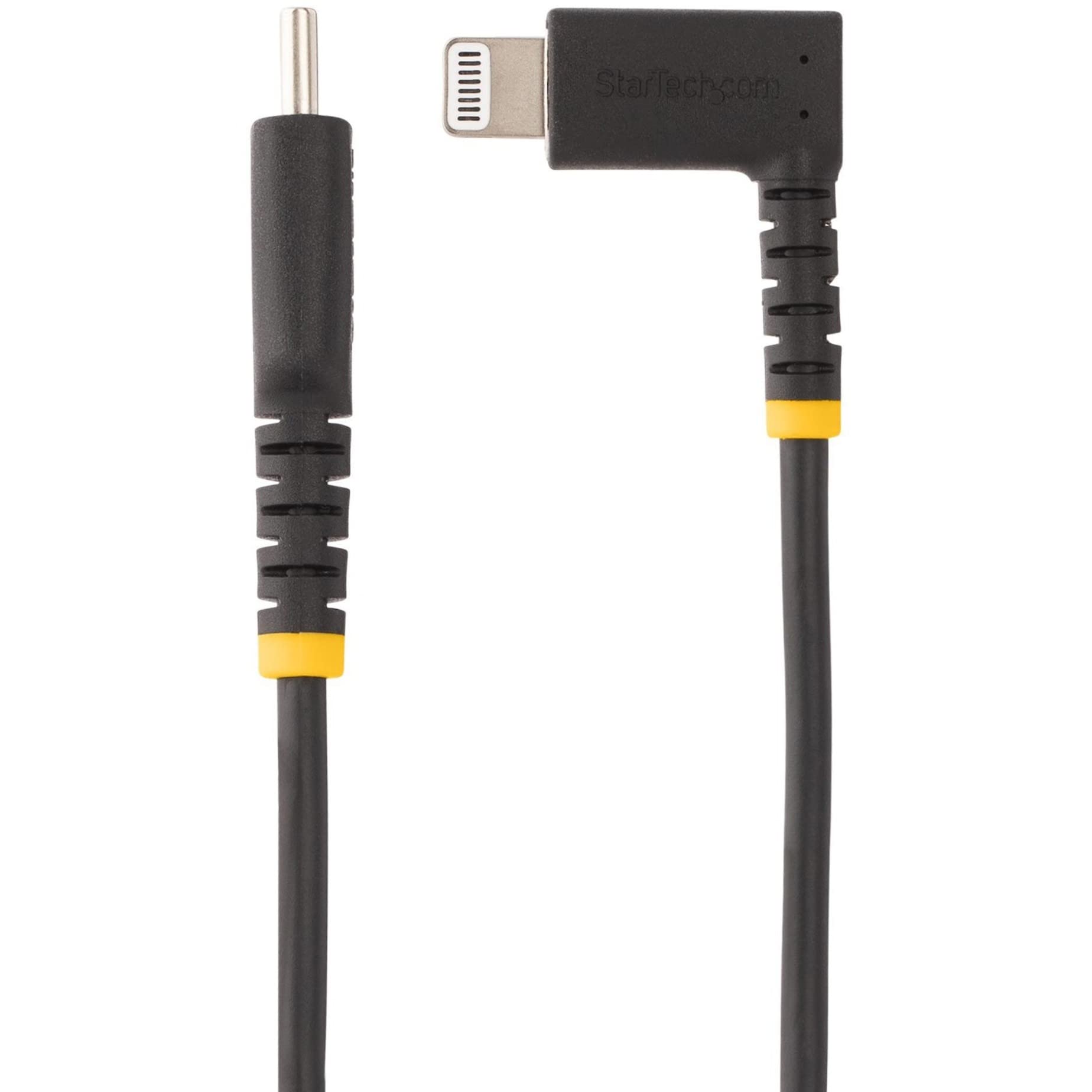 StarTech.com 3ft (1m) MFi Certified USB-C to Lightning Cable - Heavy Duty Right Angle Charging Cord for iPhone 14/13/12/11/X/8 - Fast Charging & Sync - Durable for Travel, Car, Home & Office Use (RUSB2CLTMM1MR)