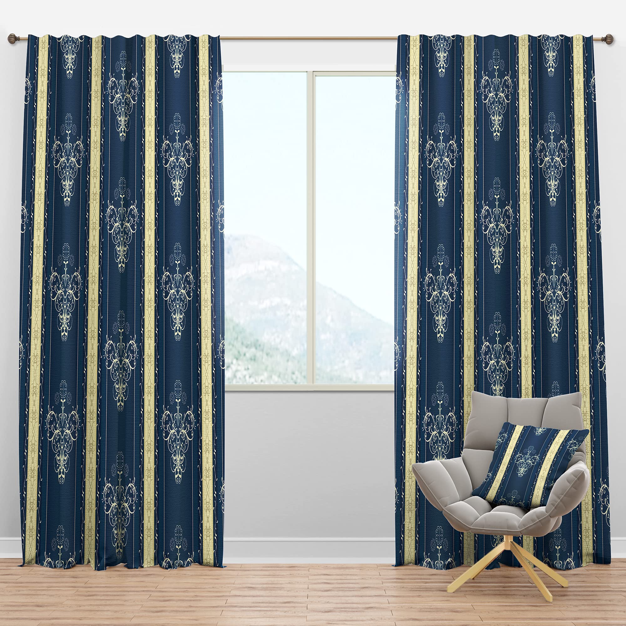 DesignQ Blackout Curtains - Luxury Lace Thermal Insulated Drapes for Bedroom & Living Room (52x120, Single Panel) - Perfect for Light Control & Privacy