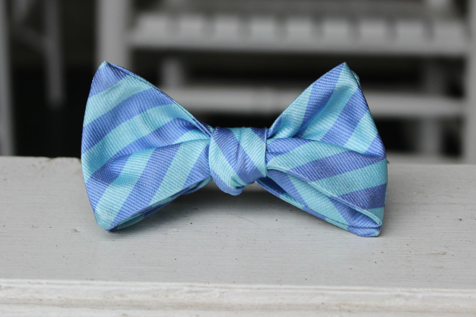 Low Country Boil Blue Striped Bow Tie - Classic Men's Necktie for Weddings, Parties & Formal Events | Southern Style Accessory