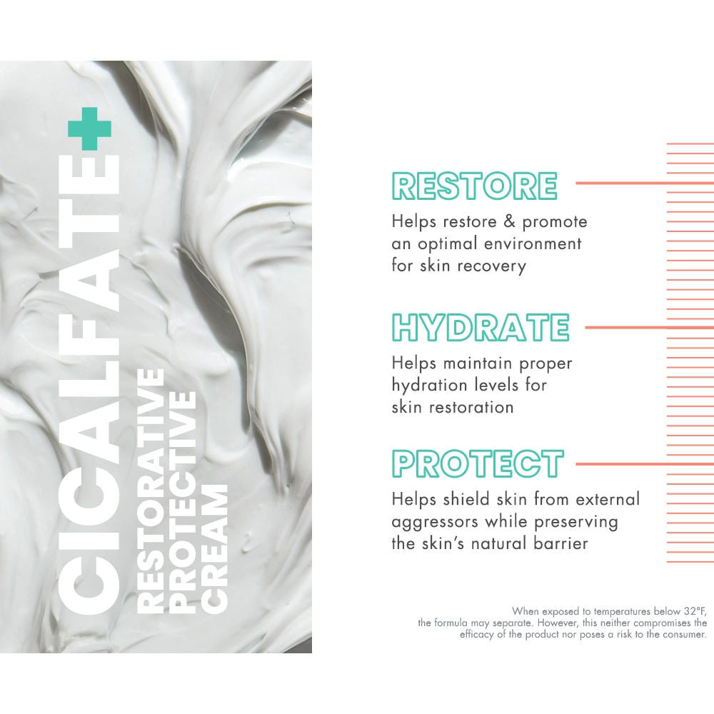 Cicalfate+ Restorative Protective Cream for Skin Repair - Soothes & Protects Dry, Irritated Skin - Ideal for Post-Procedure Care & Daily Moisturizing
