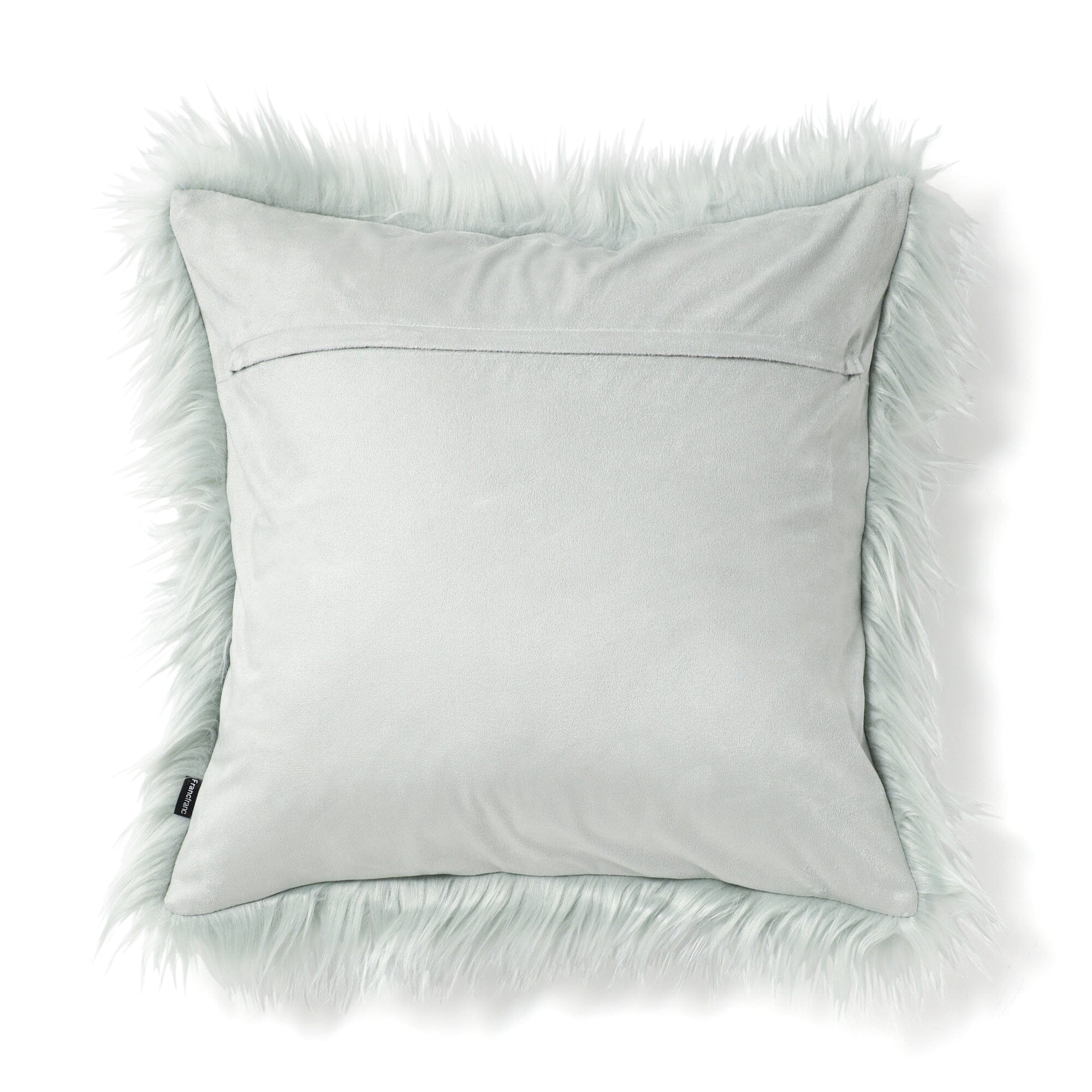 Premium Faux Fur Cushion Cover 18x18 Inches - Soft Light Green Decorative Pillow Case for Sofa, Bed, Chair - Cozy Home & Office Decor