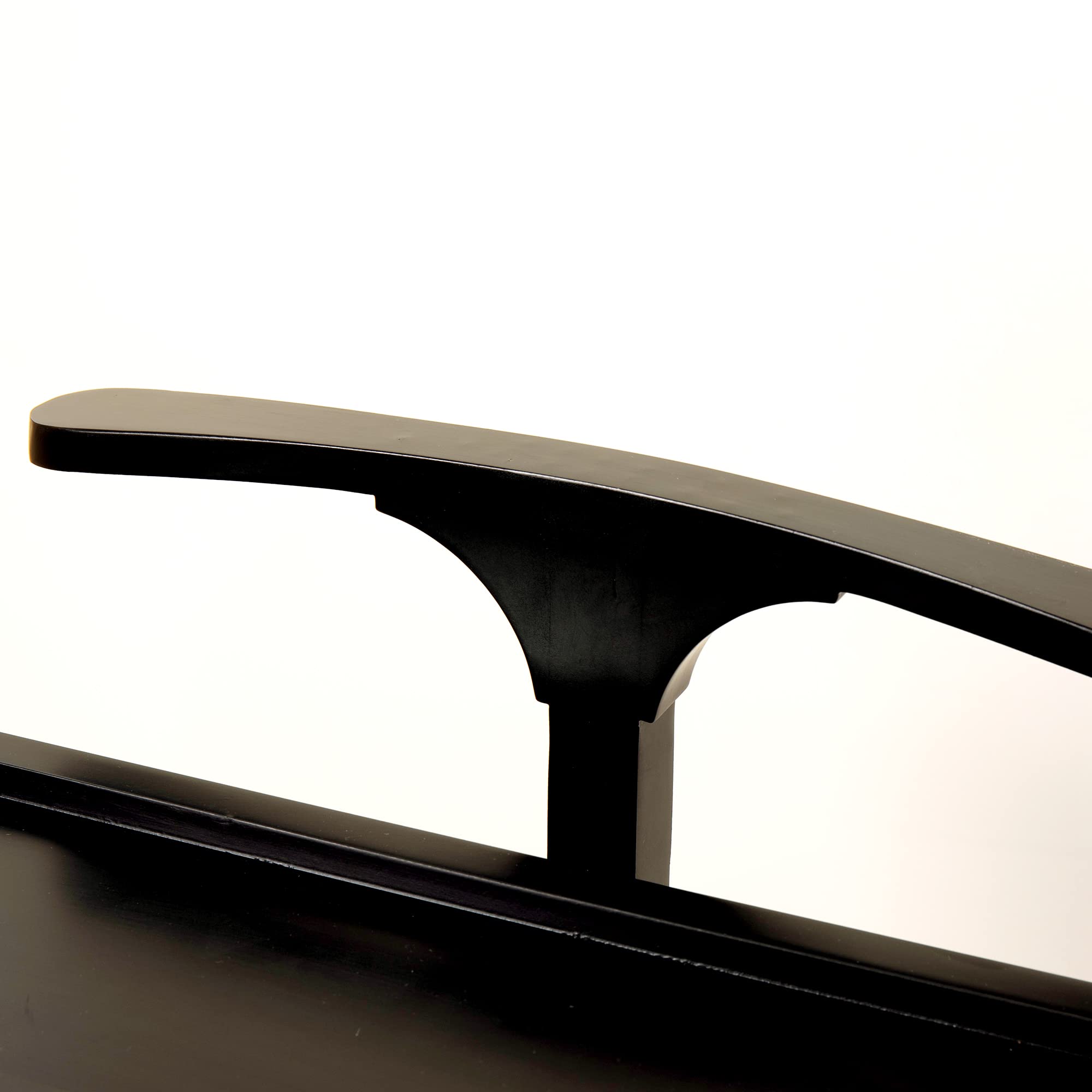 Black Wood Suit Valet Stand for Men - Father's Day Gift with Top Tray & Shoe Rack - 17