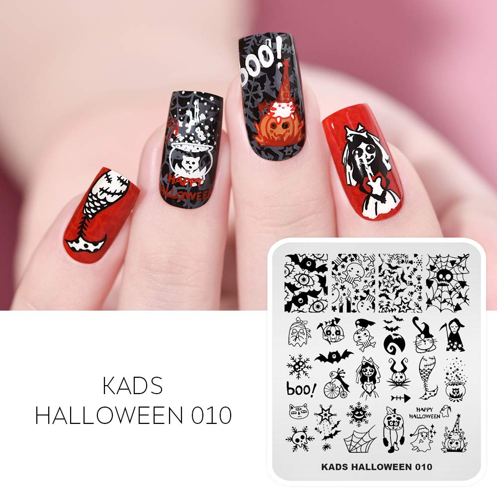 Halloween Nail Stamp Plates Set of 5 - DIY Nail Art Stamping Templates for Halloween Nail Decoration - Perfect for Halloween Parties, Costume Nails & Spooky Manicures