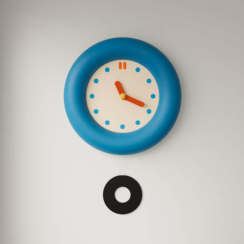 Modern Blue Round Wall Clock for Home & Office Decor - Stylish Analog Clock for Living Room, Bedroom, Kitchen | Silent Non-Ticking Battery Operated Clock