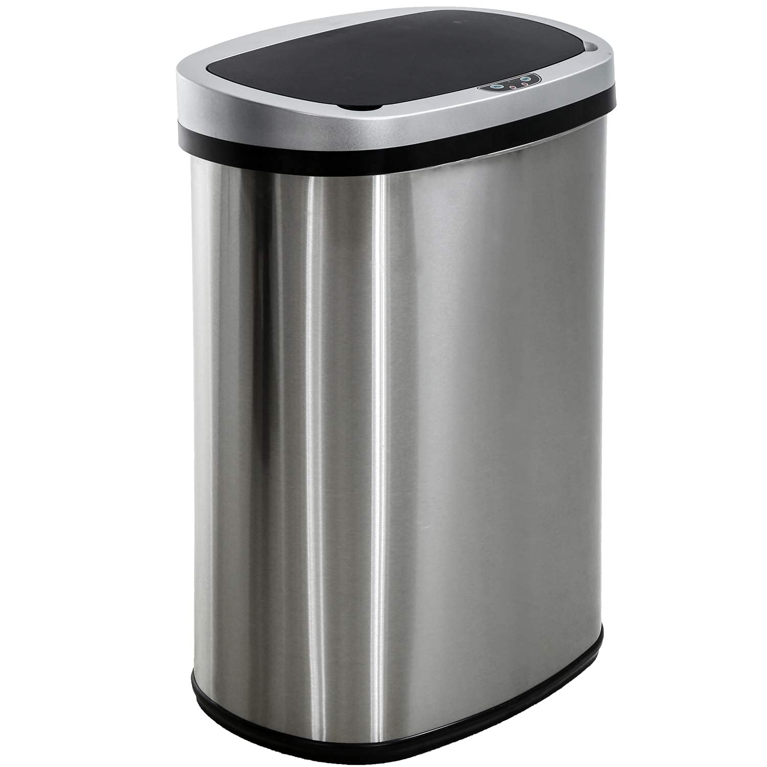 13 Gallon Automatic Touchless Trash Can with Lid - 50L High Capacity Brushed Stainless Steel Waste Bin for Kitchen, Bathroom, Bedroom & Office | Hands-Free Convenience for Cooking, Cleaning & Home Organization