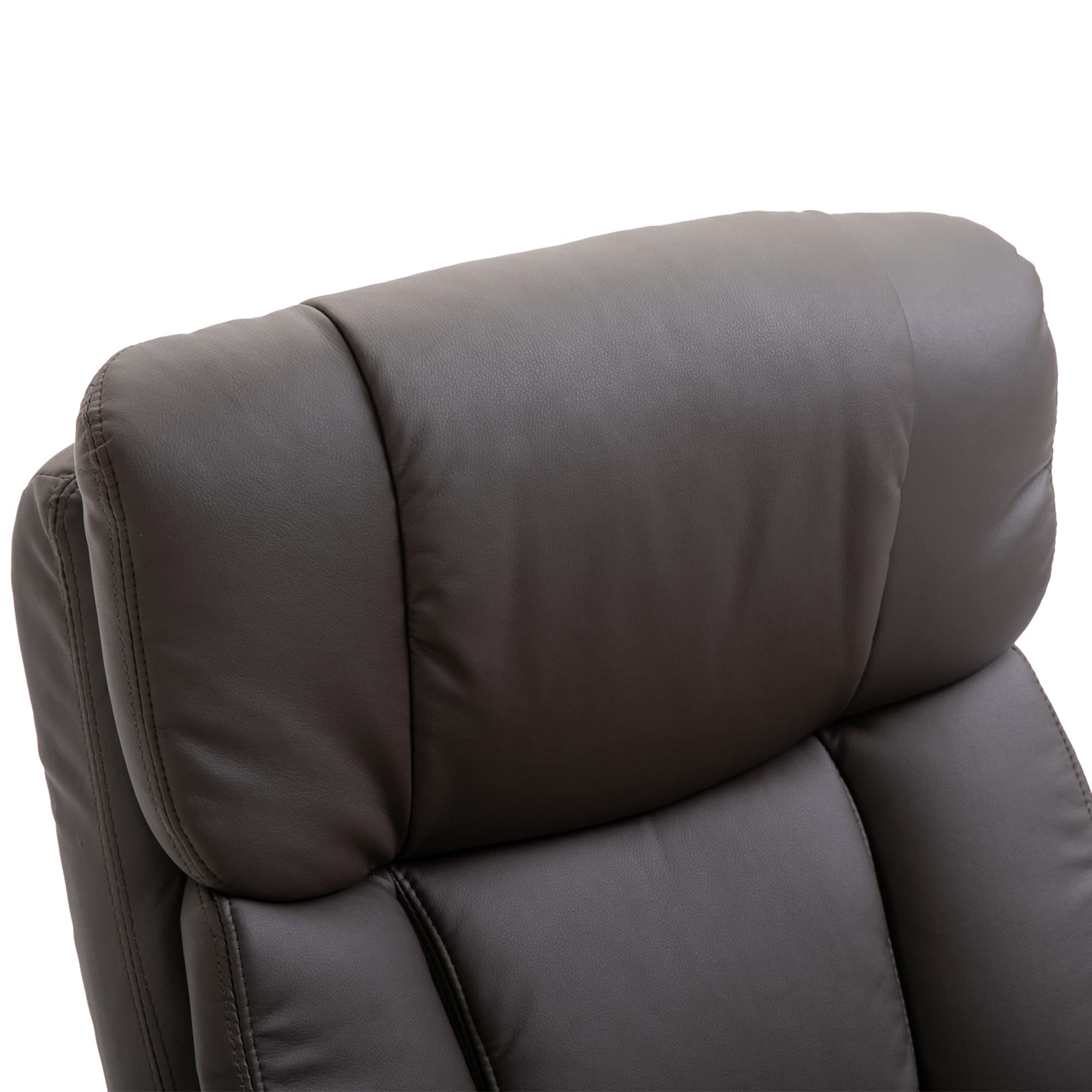 Premium HOMCOM PU Leather Massage Recliner Chair with Ottoman - 10-Point Vibration, 360° Swivel & Adjustable Armchair in Brown | Perfect for Living Room, Home Theater & Relaxation