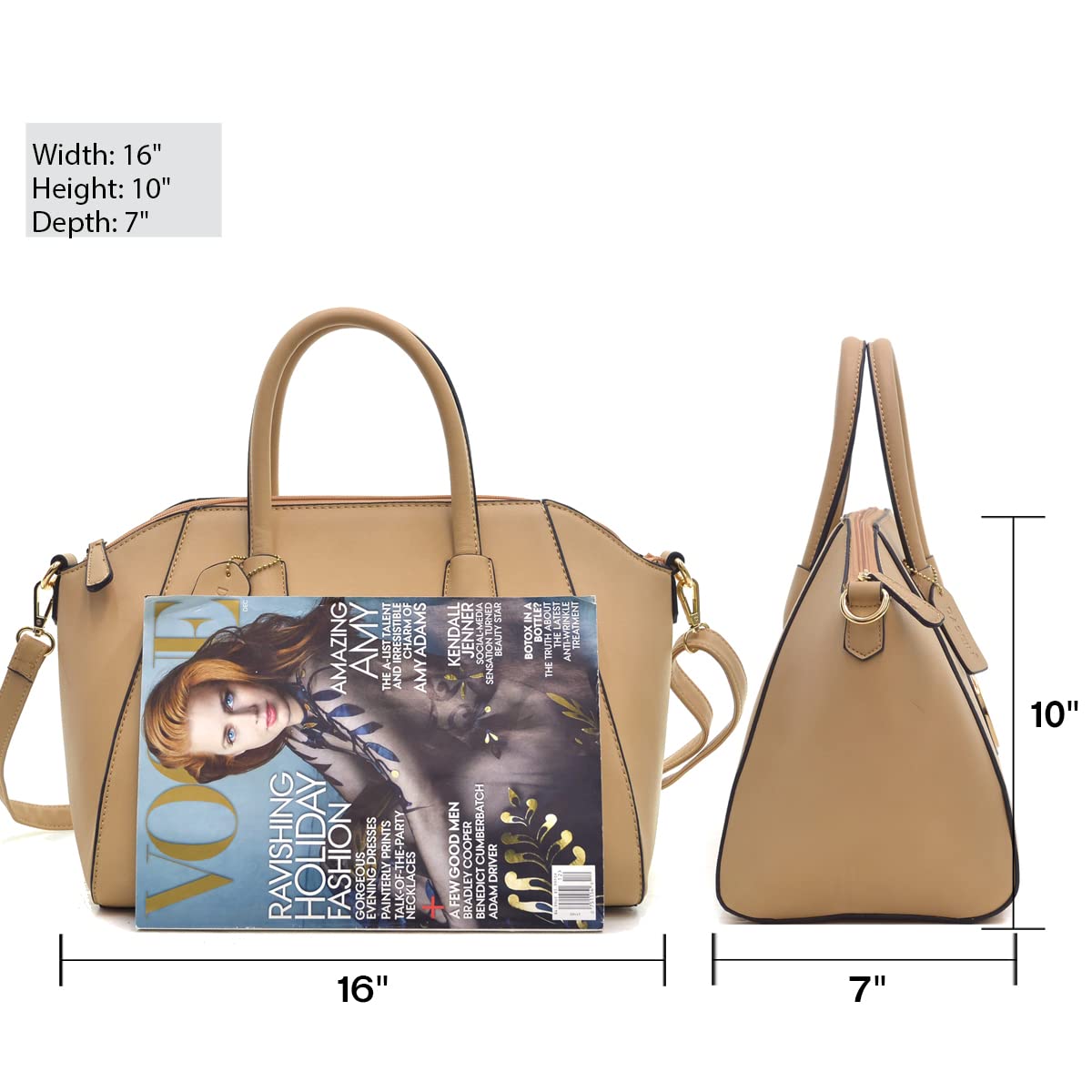 Dasein Women's Satchel Handbag - Top Handle Shoulder Purse for Work & Travel - Genuine Leather Crossbody Bag (Turquoise) - Perfect for Office, Business Meetings & Daily Commute