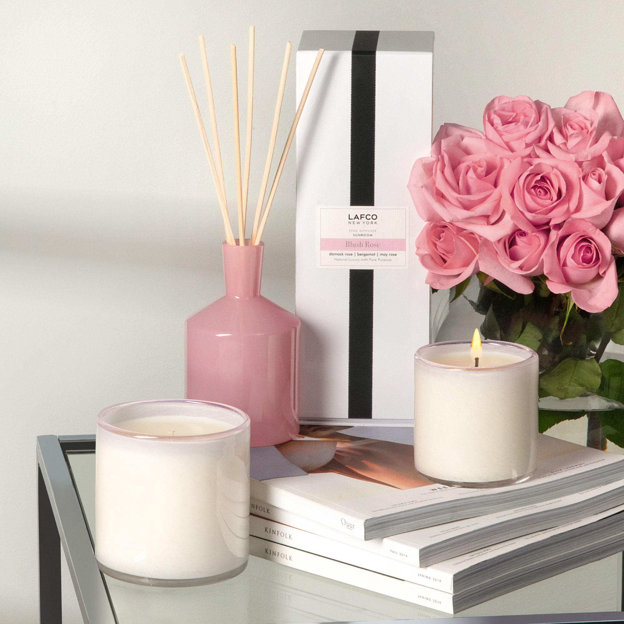 Blush Rose Reed Diffuser - Elegant Home Fragrance Oil Diffuser with Natural Rattan Reeds | Perfect for Living Room, Bedroom & Bathroom Aromatherapy