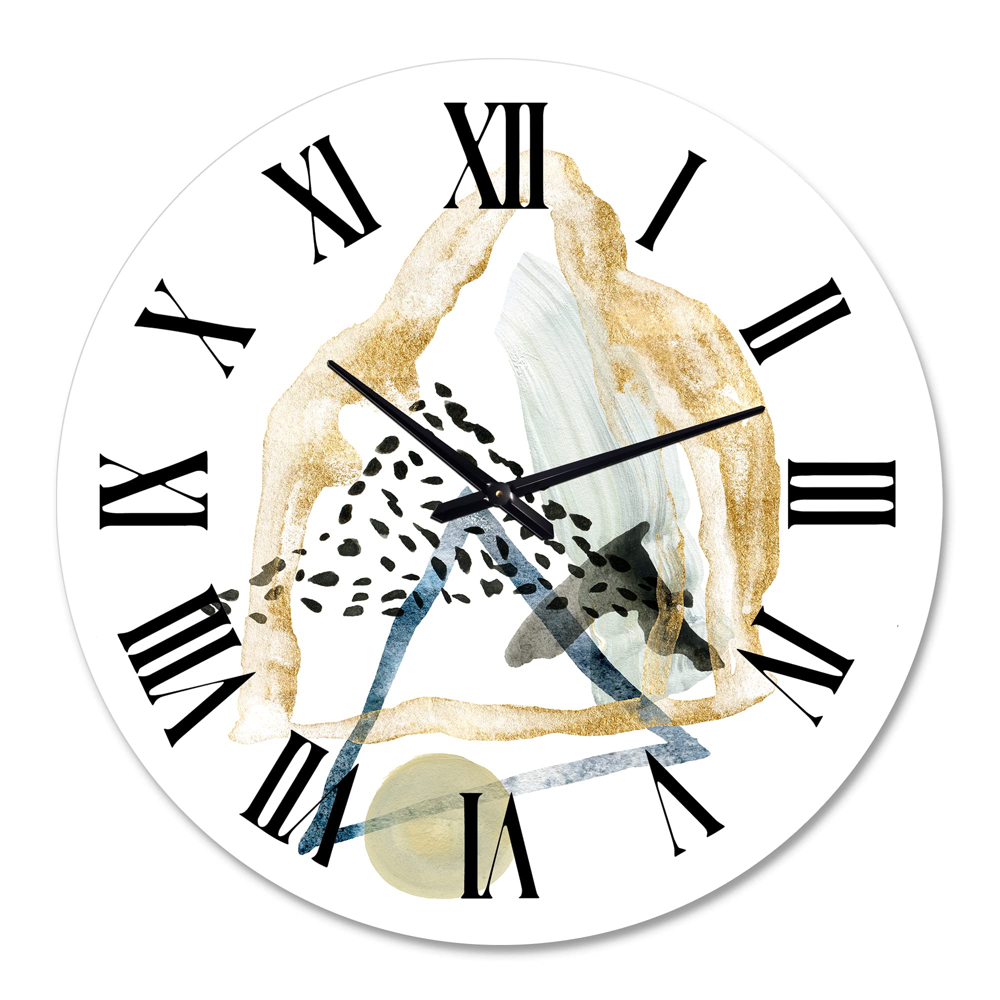 Minimalist Mountain Moon Landscape Wall Clock - Large Modern Abstract Fractal Design for Living Room, Bedroom & Office Decor | Perfect for Home, Office & Gifts