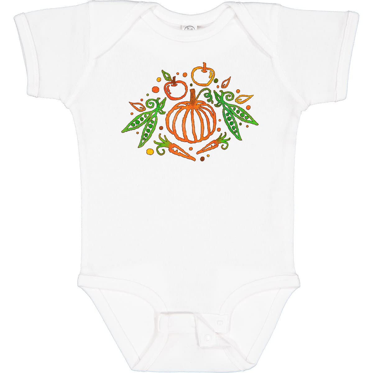 Inktastic Thanksgiving Pumpkin Vegetables Fruit Harvest Baby Bodysuit - Cute Holiday Outfit for Infants & Toddlers - Perfect for Family Gatherings, Photo Shoots & Autumn Celebrations