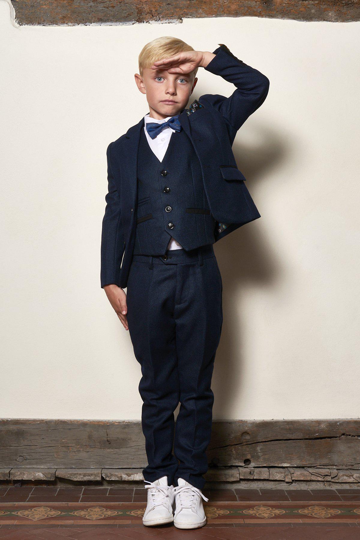 Stylish CALLUM Blue Three-Piece Suit for Men & Boys - Perfect for Weddings, Family Photos & Formal Events