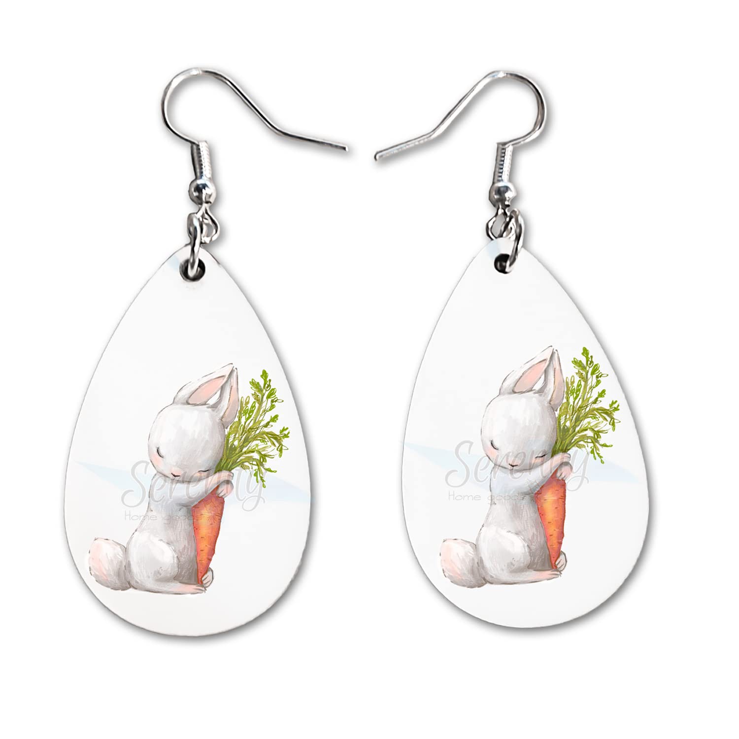 Easter Bunny Egg Dangle Earrings Set for Women - Cute Spring Holiday Jewelry Gifts - Double Sided Printed Fashion Earrings - Perfect for Easter Sunday, Passover & Spring Parties - Adorable Gift for Girlfriend, Wife & Teens