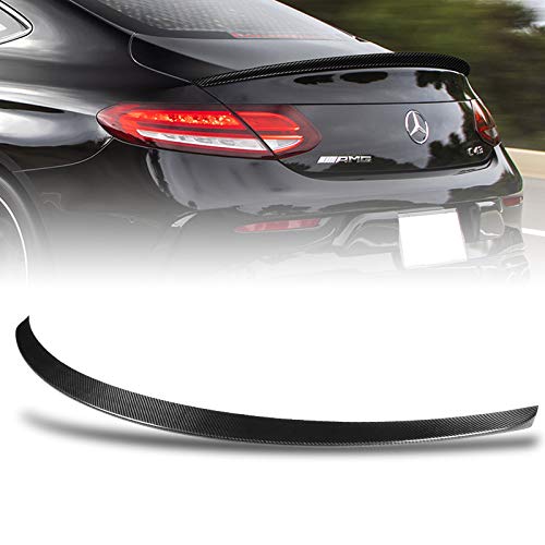 Carbon Fiber AMG-Style Rear Trunk Spoiler for 2017-2021 Mercedes-Benz C-Class W205 Coupe - Black - Enhances Aerodynamics & Sporty Look - Perfect for Car Enthusiasts & Performance Upgrades