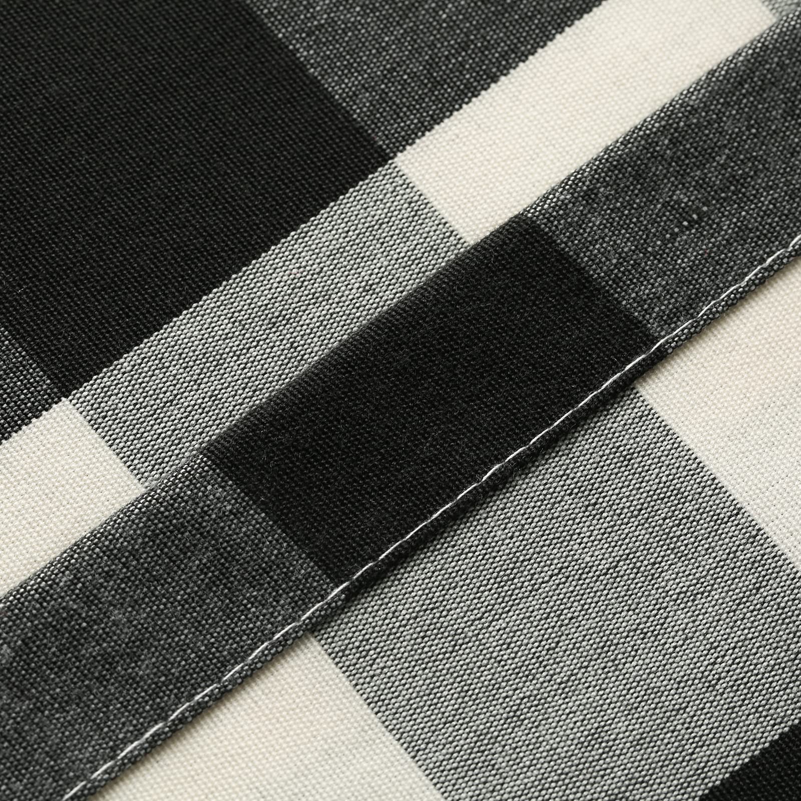 VOGOL Cafe Tier Curtains - Short Plaid Check Farmhouse Kitchen Window Panels, Buffalo Gingham Faux Linen Drapes for Living Room & Bedroom, 30x24 Inches, Black White (2 Pack) - Perfect for Rustic Home Decor & Cozy Country Style
