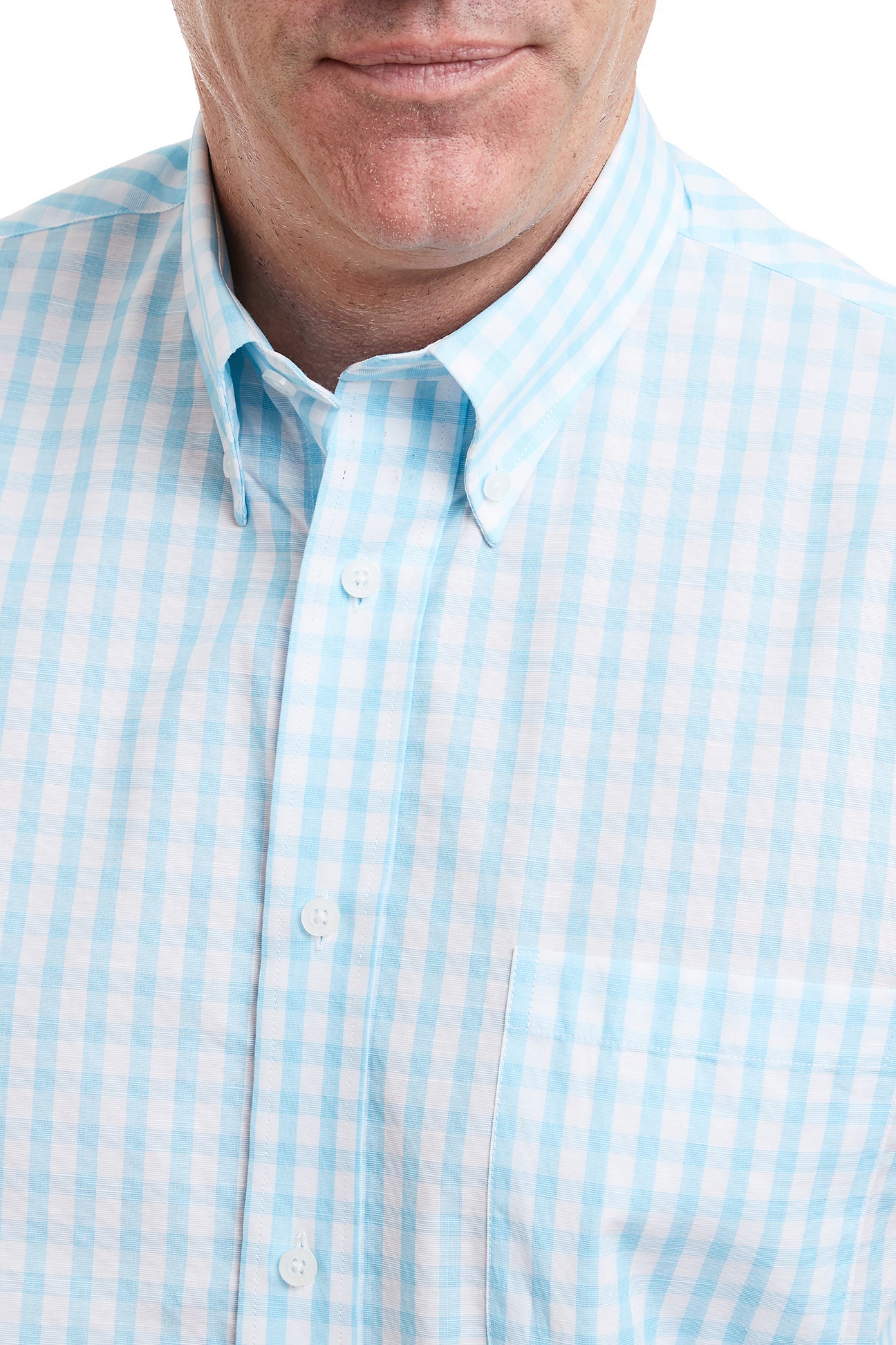Chase Shirt Aqua Beach Gingham - Stylish Casual Button Down Shirt for Men | Perfect for Summer Outings, Beach Vacations & Weekend Getaways