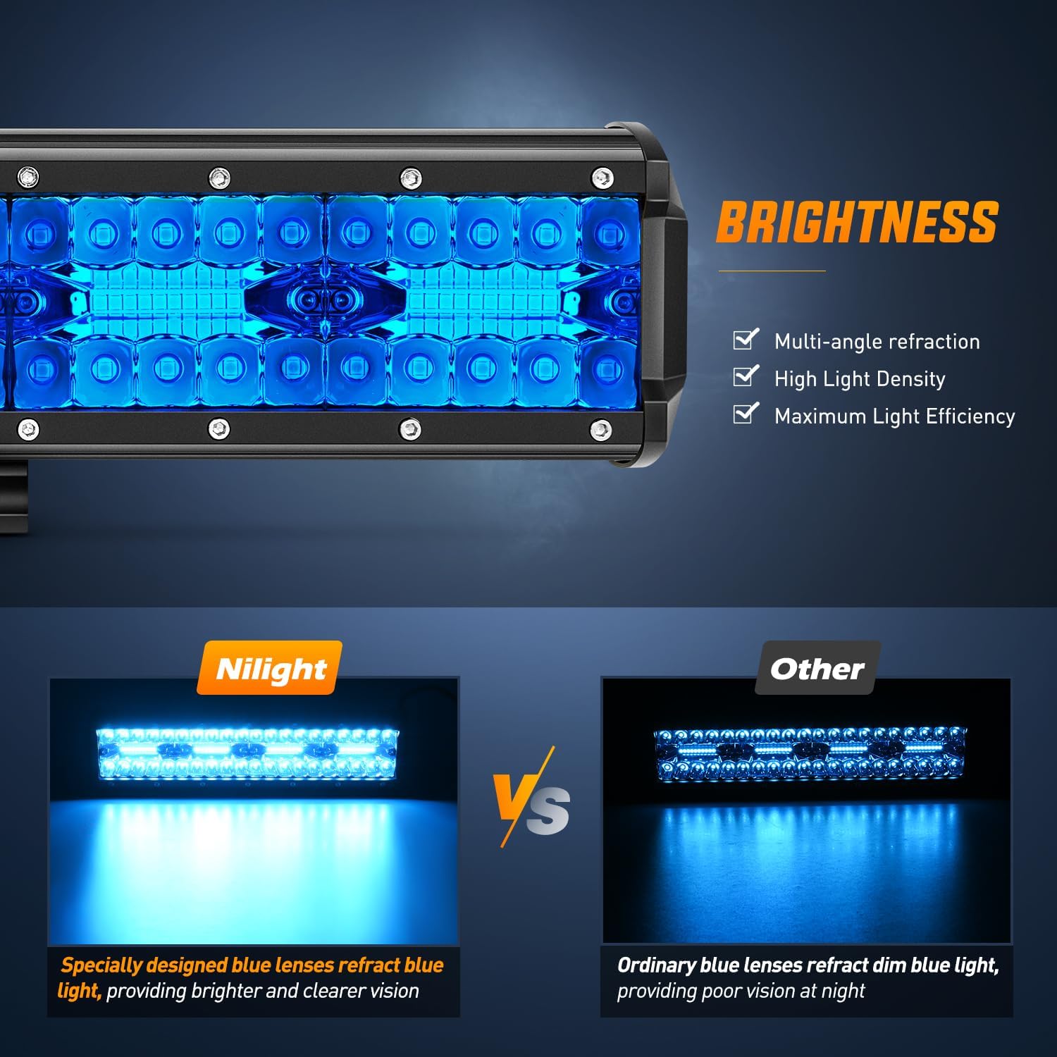 12 Inch 240W 30000LM Triple Row LED Light Bar - Blue Spot/Flood Combo for Off-Road Trucks, ATVs, UTVs & Marine Boating - Waterproof & Durable Off-Road Lighting