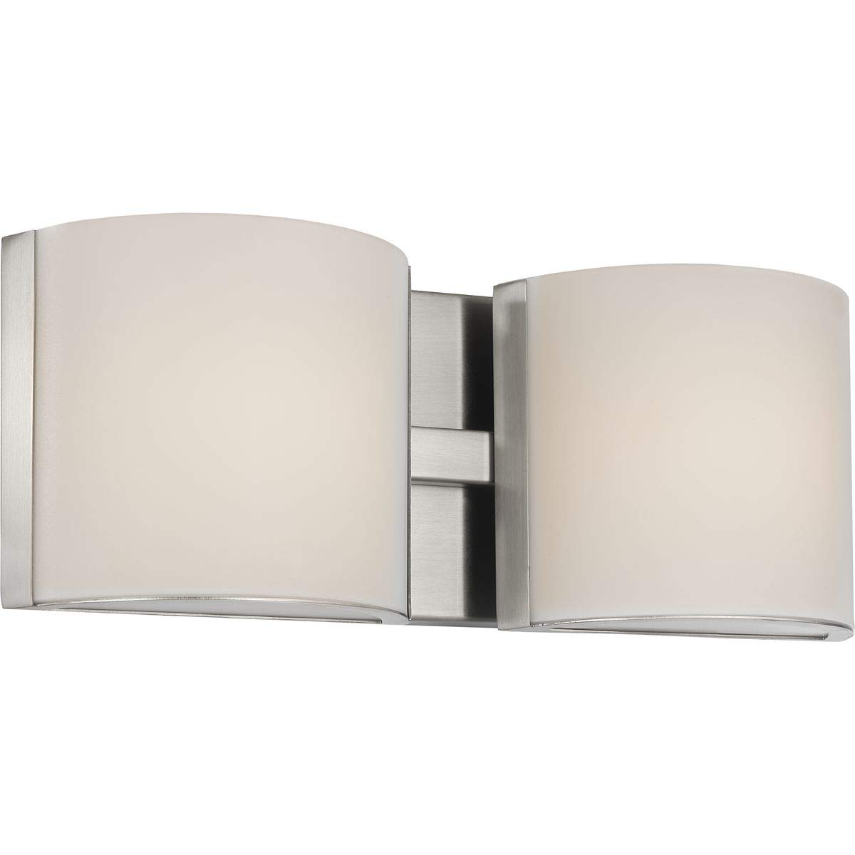 Progress Lighting Arch LED 2-Light Modern Bathroom Vanity Light with Etched Glass, Brushed Nickel Finish – Perfect for Contemporary Bathrooms and Powder Rooms