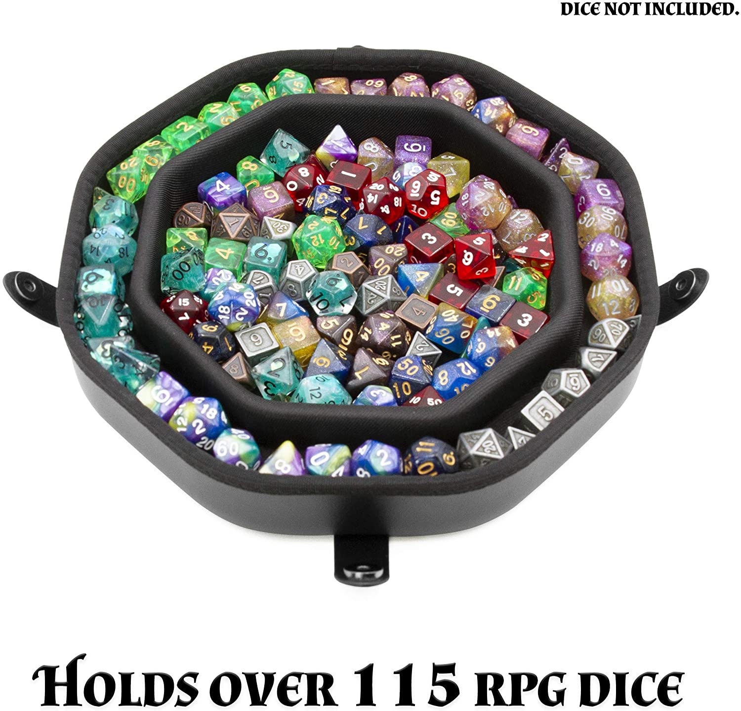 CASEMATIX Dice Tray and Storage Case - Holds 115 RPG Dice with Magnetic Snaps, Embossed Dragon Design & Non-Scratch Interior - Perfect for D&D, Pathfinder and Tabletop Gaming