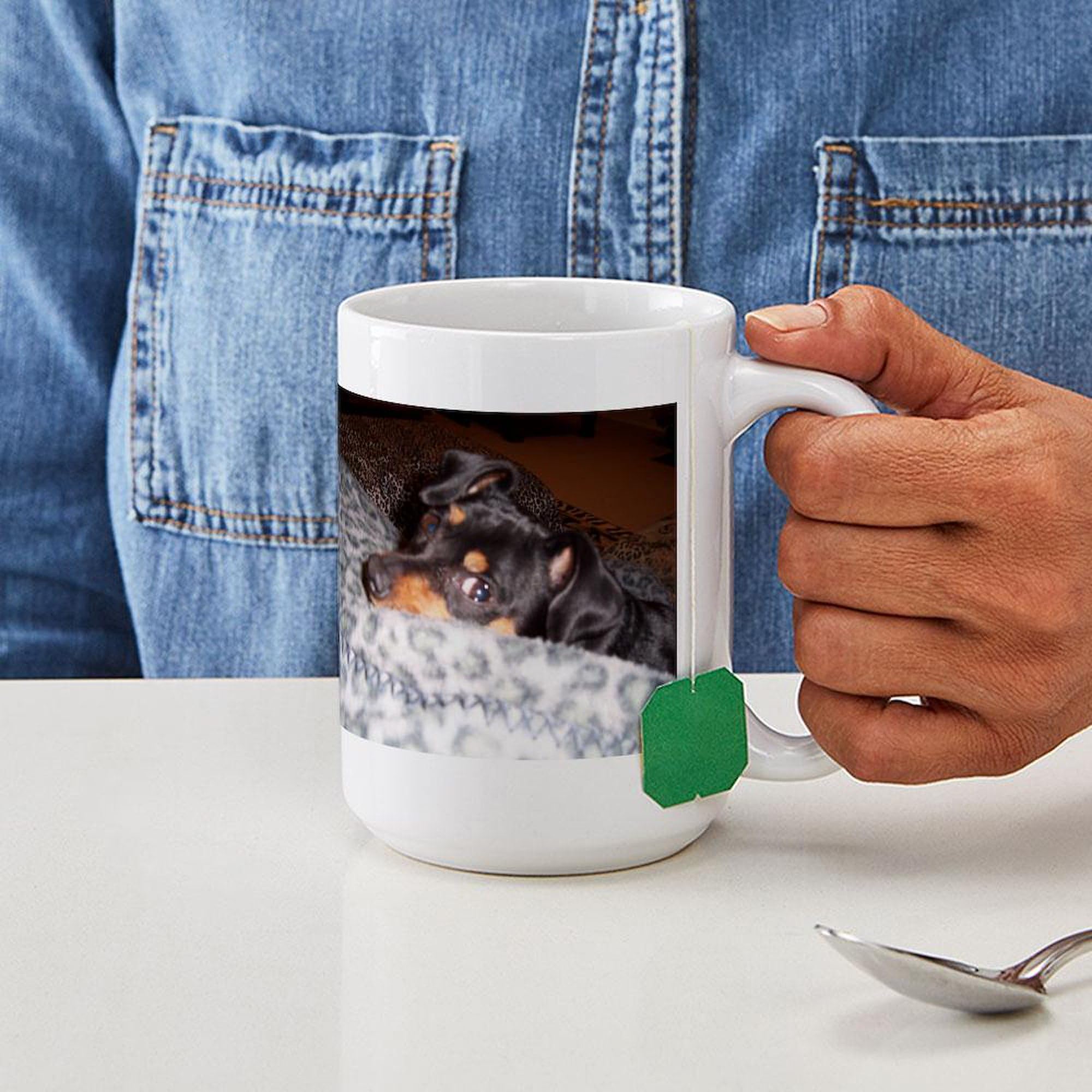 Min Pin 15 oz (444 ml) Ceramic Coffee Mug - Funny Dog Lover Gift for Pet Owners, Perfect for Home, Office & Gifts | Durable & Dishwasher Safe