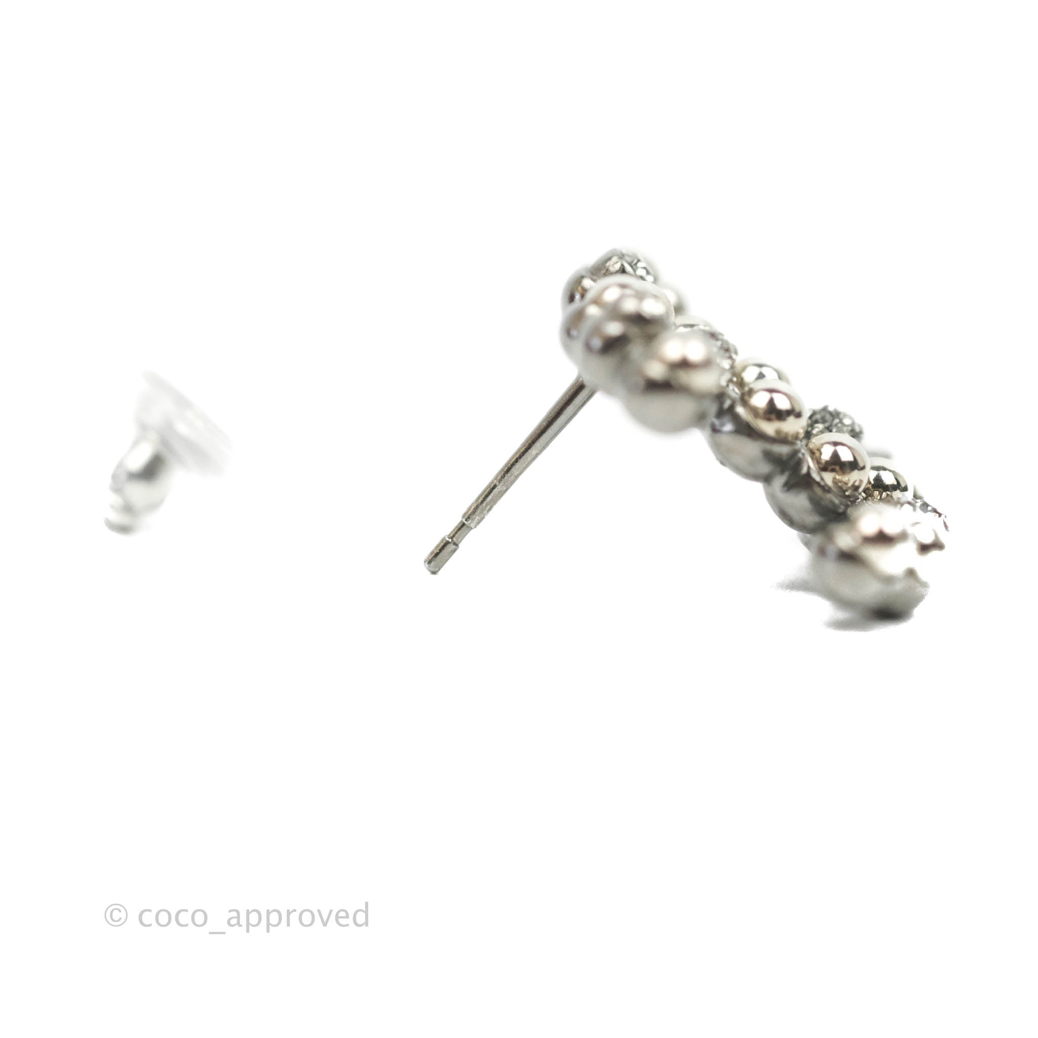 Chanel CC Crystal Earrings in Gun Metal - 22S Collection | Luxury Fashion Jewelry for Women, Perfect for Parties, Weddings & Special Occasions
