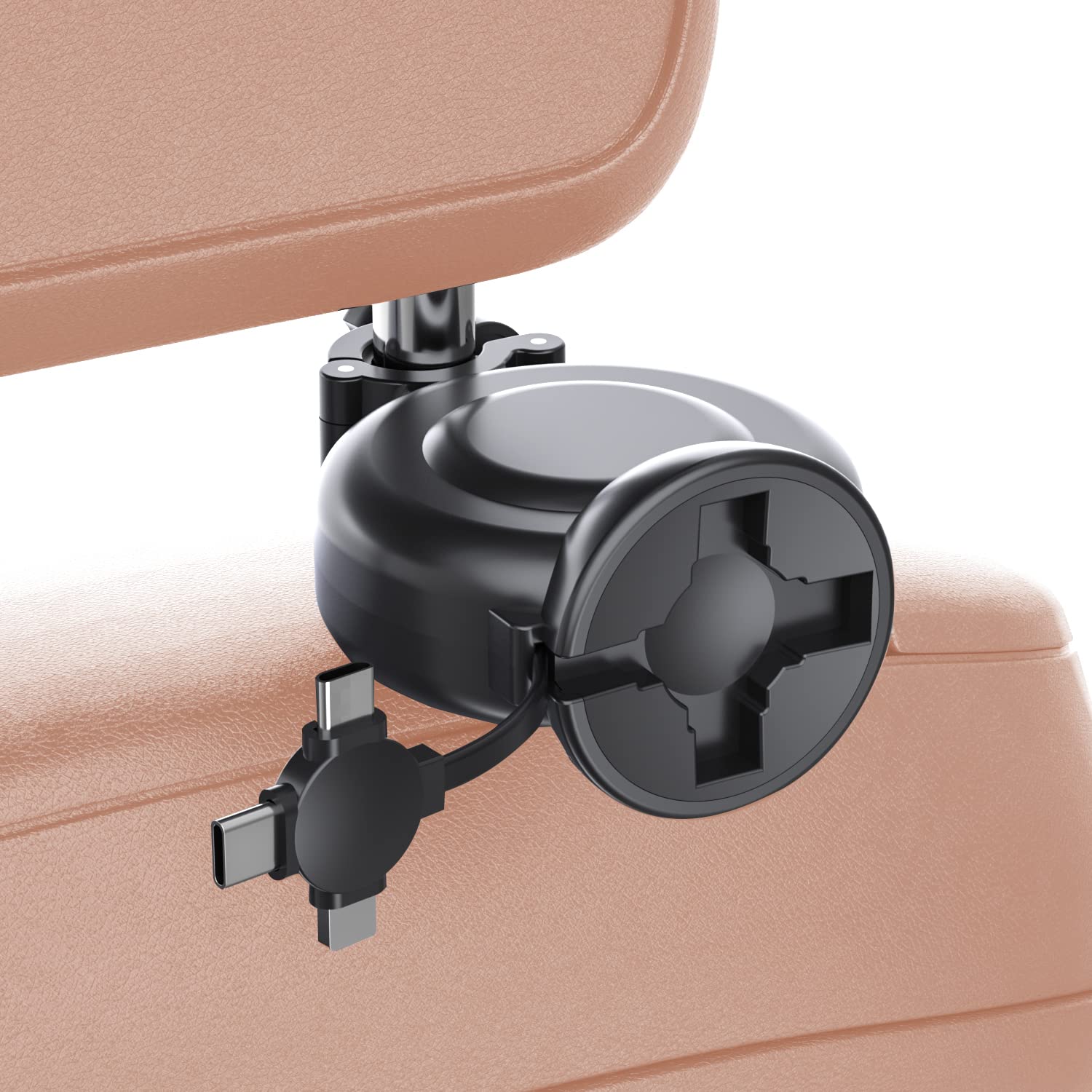 3-in-1 Car USB-C Fast Charger | Retractable Cable Box for iPhone/Samsung/Android | Perfect for Taxi & Rideshare Backseat Charging