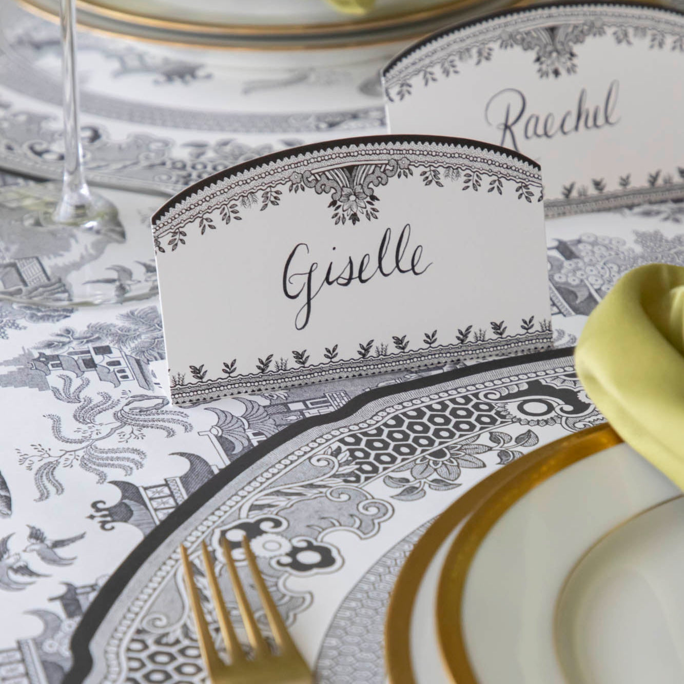 Burleigh Black Place Card Holders - Elegant Wedding & Event Table Name Cards for Seating Assignments - Perfect for Dinner Parties, Bridal Showers, and Formal Gatherings
