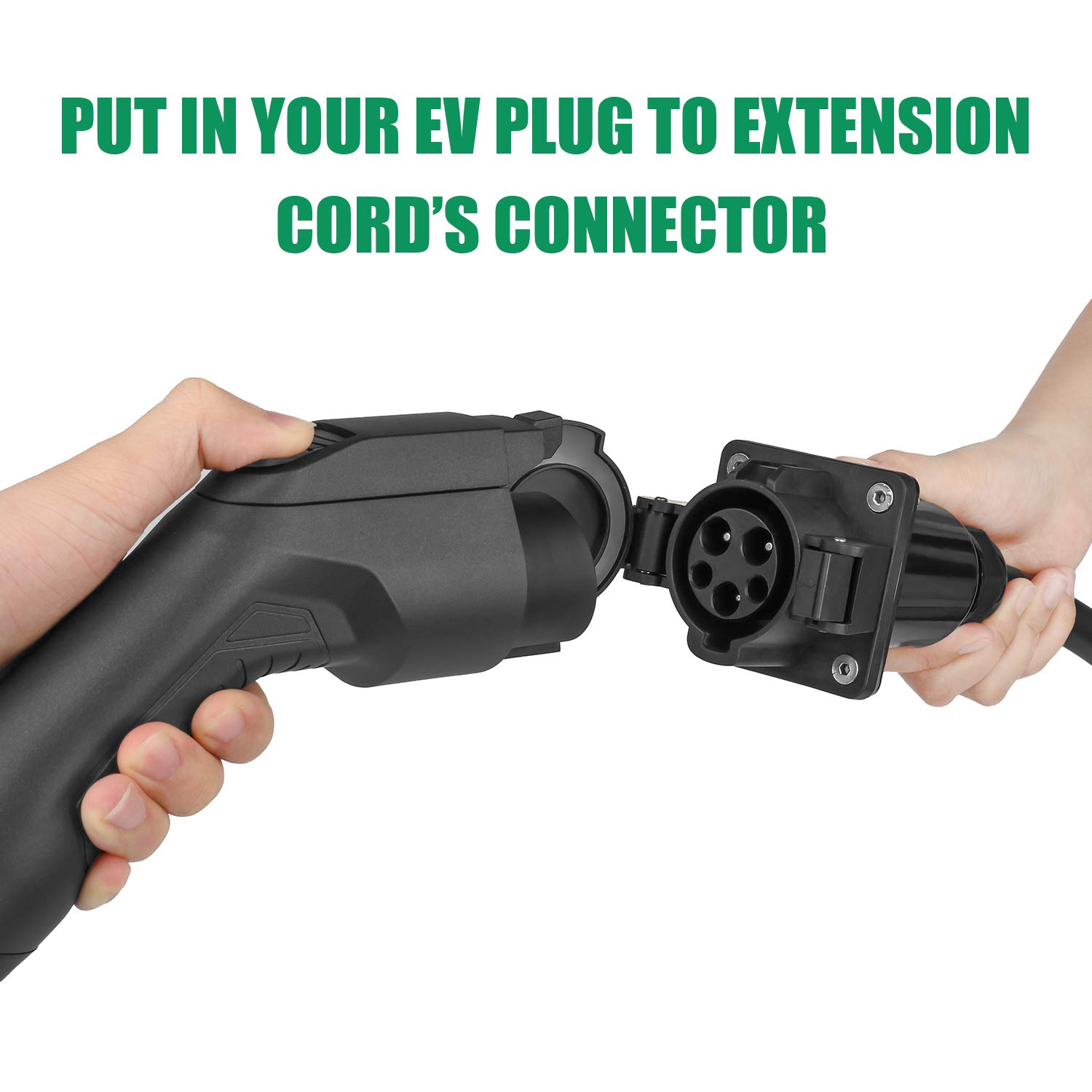32A 20 Feet J1772 EV Charger Extension Cord - Heavy Duty Electric Vehicle Charging Cable for Tesla, Nissan Leaf, Chevy Volt (Outdoor/Home/Garage Use)