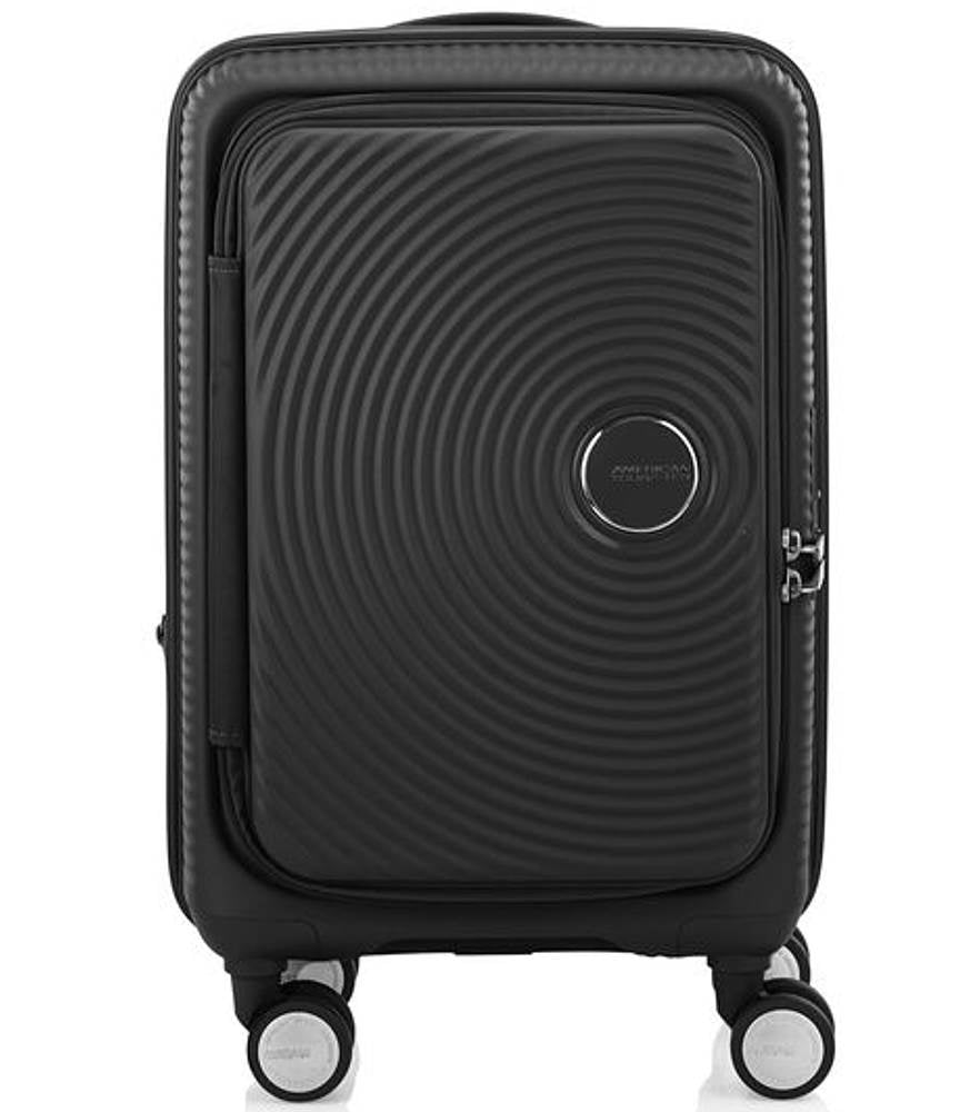 American Tourister 55cm Curio Book Opening Luggage - Black Carry-On Suitcase for Business Travel & Weekend Getaways