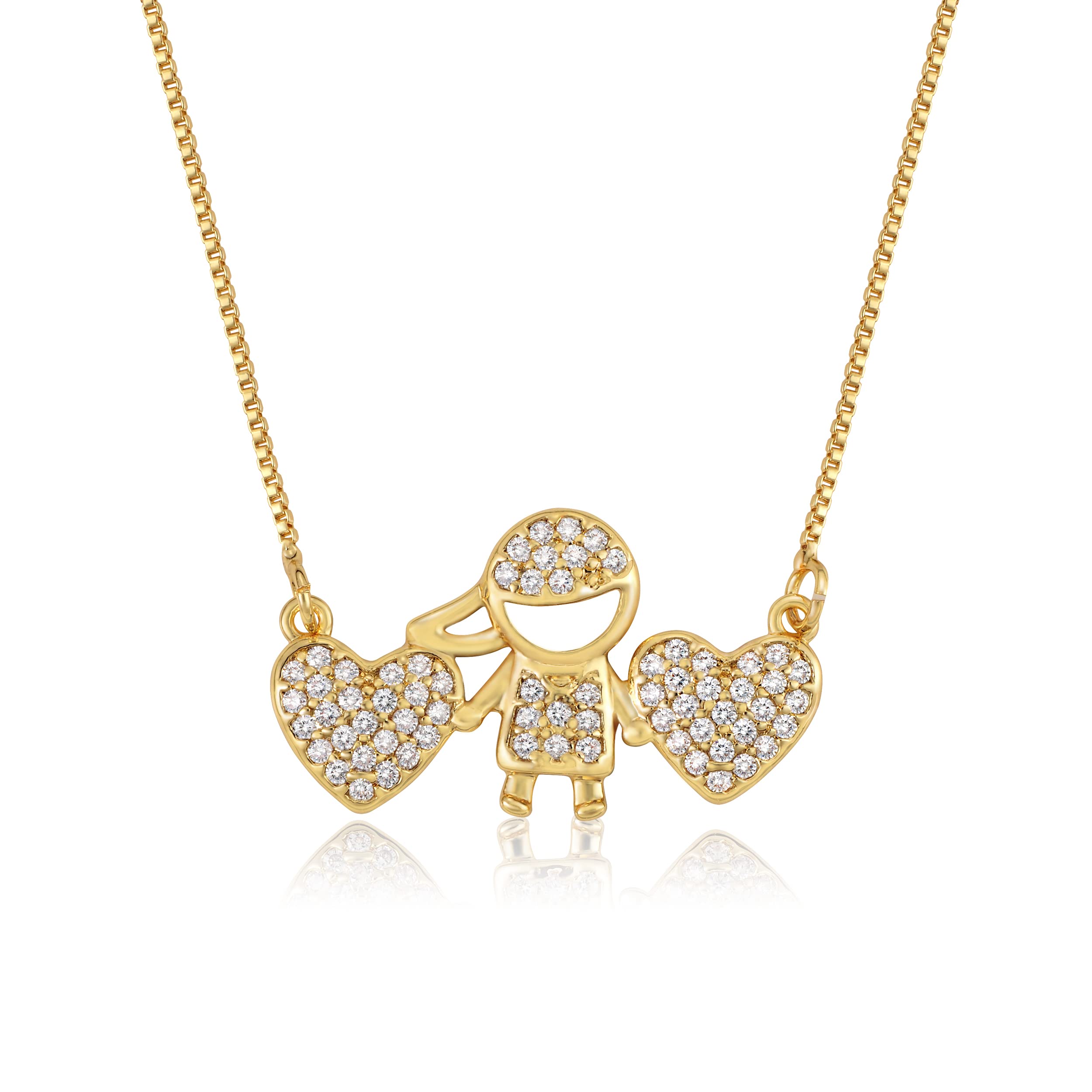 Anten Pink Gold Necklaces for Women & Girls - Heart Pendant Necklace with CZ Micro Paved, Dainty Gold Jewelry Gift for Birthday, Mother's Day | Elegant Everyday Wear & Special Occasion Jewelry