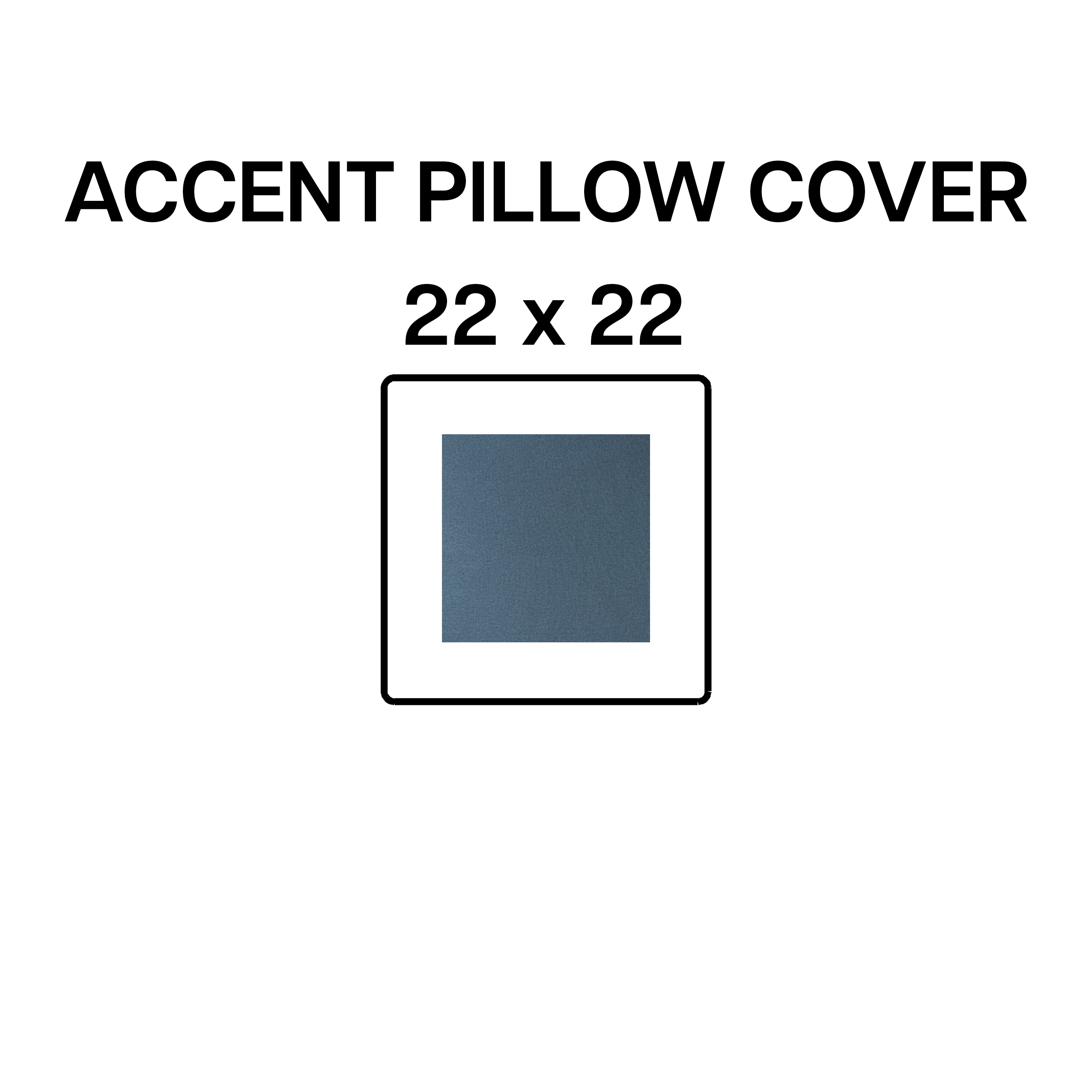 22x22 Inch Slate Blue Accent Pillow Cover - Soft Decorative Throw Pillow Case for Sofa, Bed, Couch - BP 643 93 Home Decor