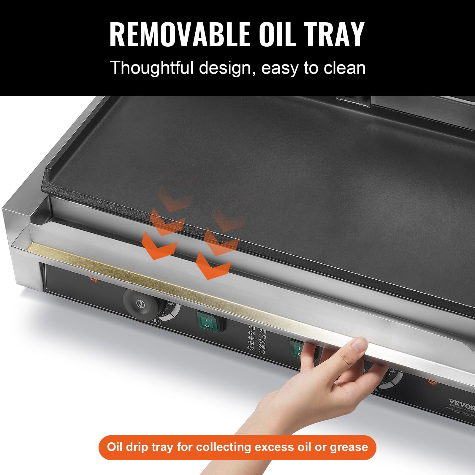 VEVOR 3600W Commercial Panini Grill Press - Stainless Steel Electric Sandwich Maker with Temperature Control & 19