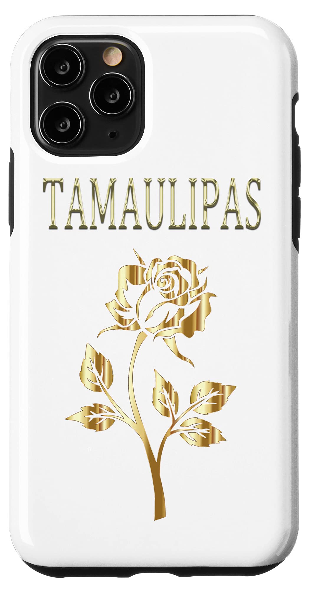 Premium iPhone 11 Pro Case - Mexican Tamaulipas Design with Gold Rose Accents | Shockproof Protective Cover for Everyday Use & Travel