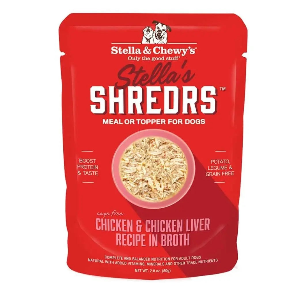 Premium Shredded Chicken & Beef in Broth Dog Food Pouches - Grain-Free Wet Food for Small & Large Dogs - Perfect for Travel, Hiking & Training Treats