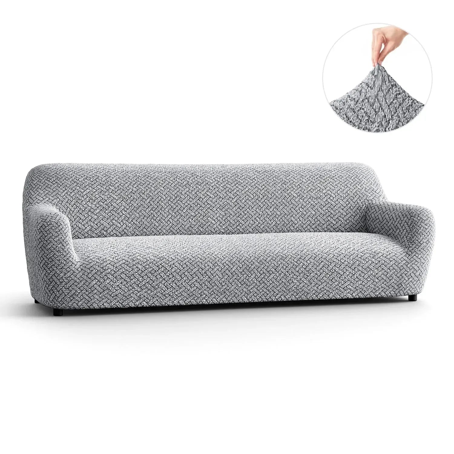 4 Seater Sofa Slipcover - Soft Microfiber Fabric with Stylish Prints - Perfect for Living Room, Family Room & Home Decor