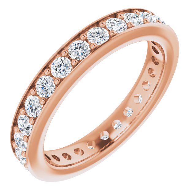 0.90 Carat Round Diamond Eternity Band Stackable Ring - 14K White Gold Wedding Anniversary Gift for Her, Perfect for Bridal Stacking & Everyday Elegance