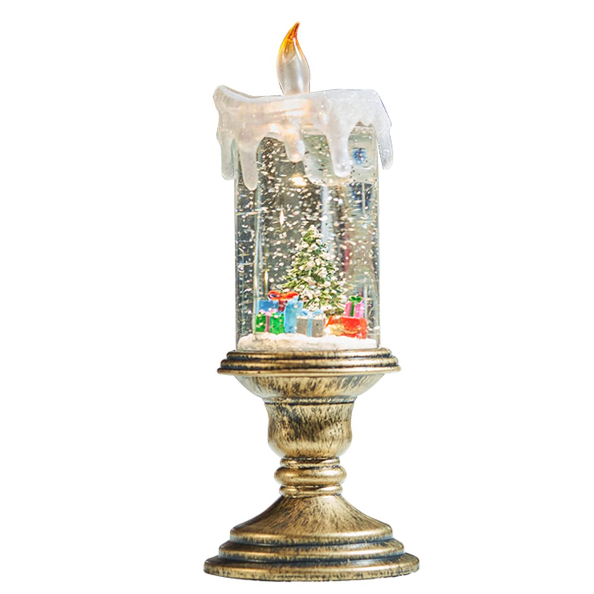 ZYZYZY Christmas Decoration - Musical Crystal Ball Snow Globe with LED Lights (10x10x27cm) | Desktop Ornament, Window Display & Holiday Gift for Home, Office, Party Decor | Creates Festive Atmosphere for Christmas Tree, Mantel & Shop Displays