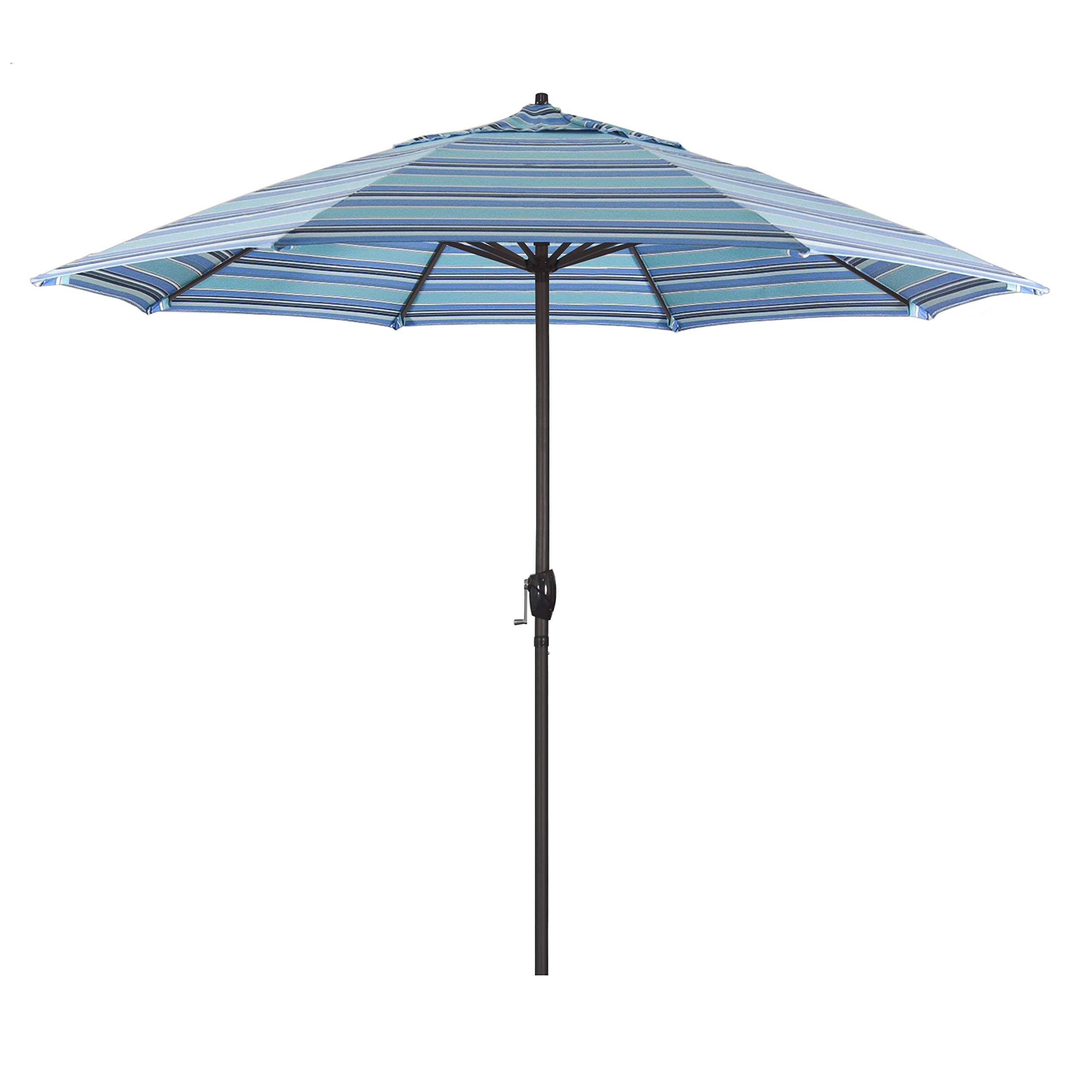 California Umbrella 9' Round Sunbrella Patio Umbrella with Crank Lift & Auto Tilt - Bronze Aluminum Pole & Dolce Oasis Fabric - Perfect for Outdoor Dining, Poolside Lounging, and Backyard Relaxation