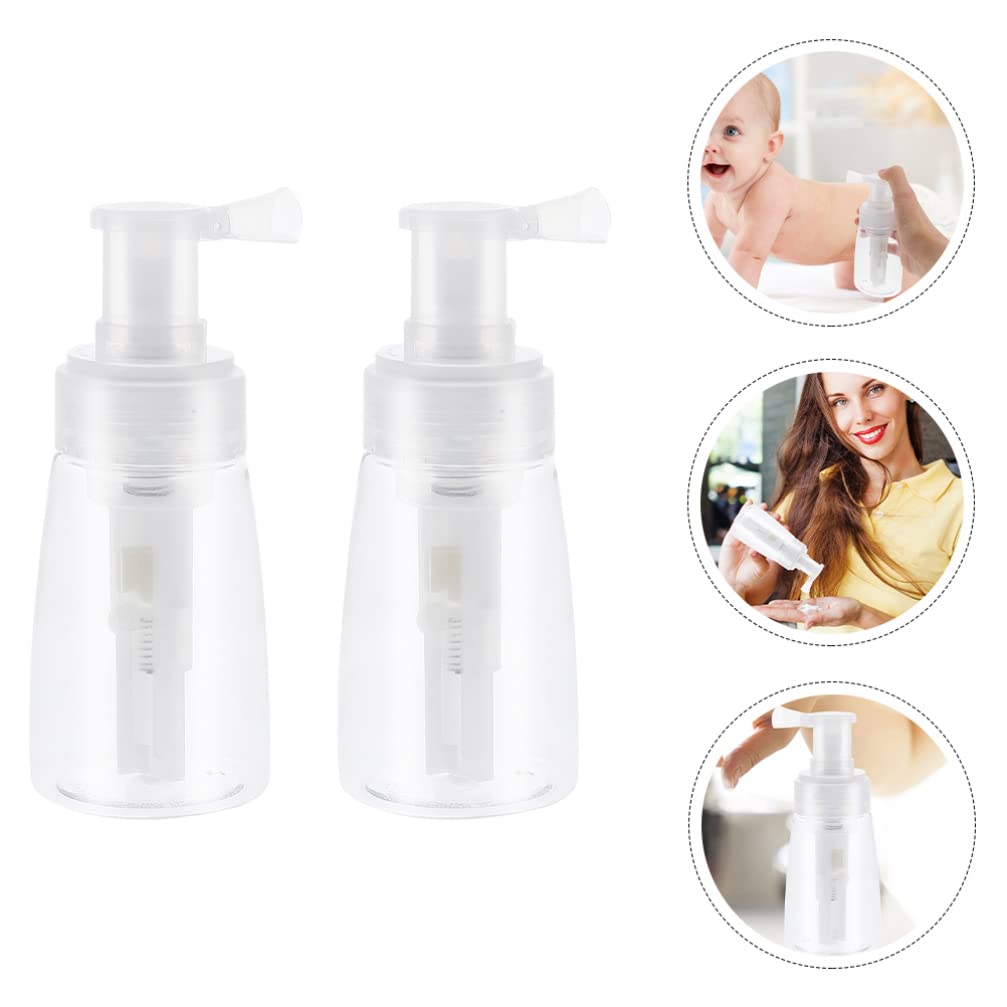 ARTIBETTER 2PCS Empty Powder Bottles - Travel Cosmetic & Barber Powder Spray Containers | Plastic Refillable Bottles for Baby Powder, Hair Styling & Salon Use | Perfect for Home, Salon & Travel