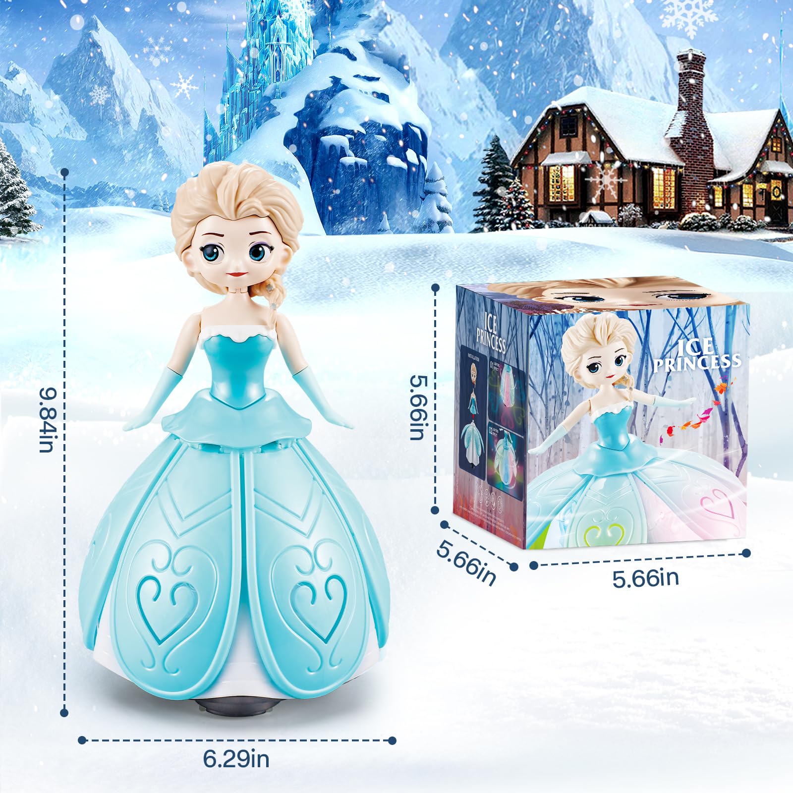Interactive Dancing Princess Robot Toy with Flashing Lights & Music - Best Gift for Girls Ages 3-6 | Pretend Play, Birthday & Christmas Present for Toddlers (Ideal for Dance Parties, Role Play & Early Learning)