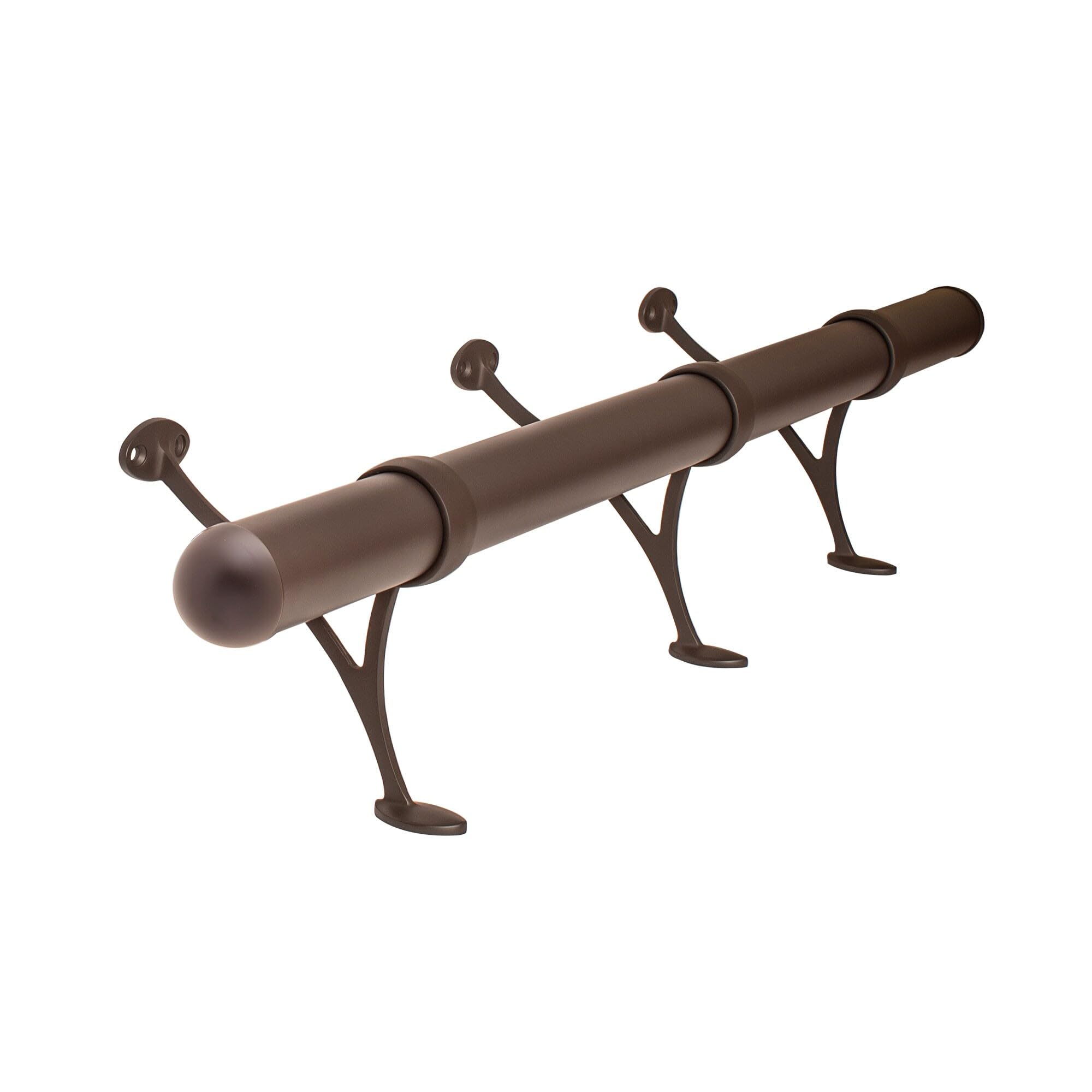 Outwater 6 Foot Bar Foot Rail Kit - Complete Undercounter Mount Hardware with Tubing, Dome End Caps in Oil Rubbed Bronze Finish for Home Bars and Pubs