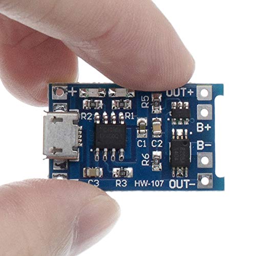 100Pcs TP4056 5V 1A Micro USB 18650 Lithium Battery Charger Module with Dual Protection - Perfect for DIY Electronics, Power Banks, and Solar Projects