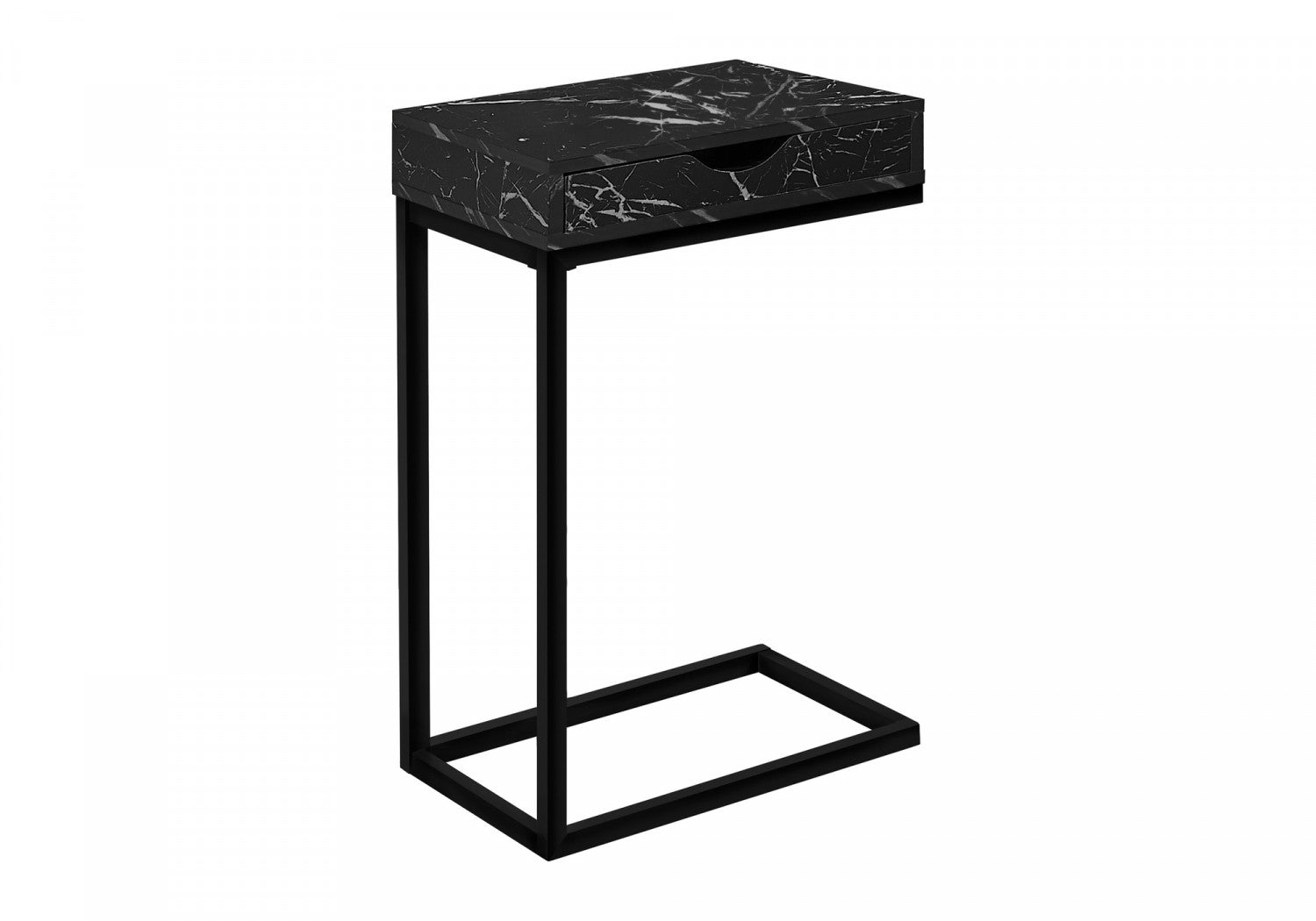 Modern Astra Side Table - Black Nightstand for Bedroom, Living Room & Office - Compact End Table with Sleek Design for Small Spaces