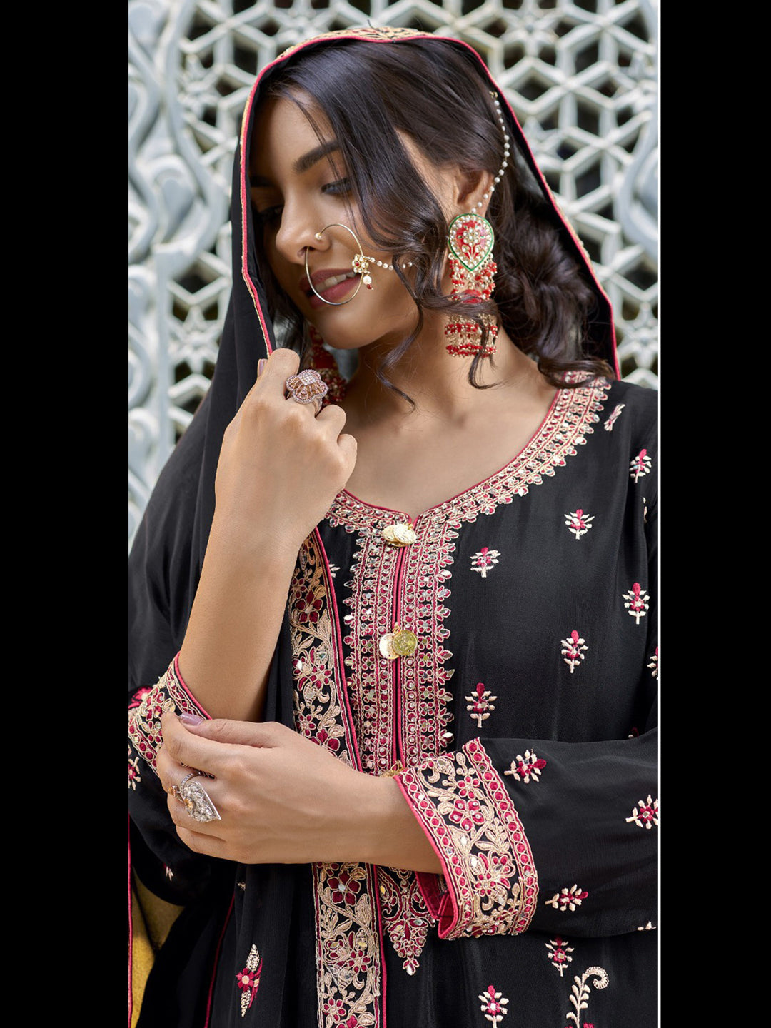 Elegant Black Designer Ready-Made Pant Suit with Intricate Embroidery & Mirror Work - Perfect for Weddings, Parties & Special Occasions