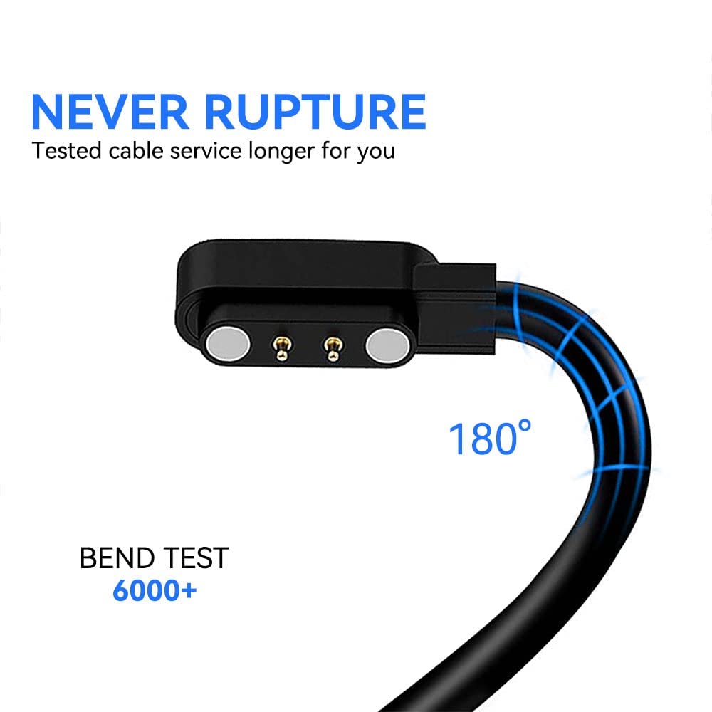 Blueshaweu Magnetic USB Charger for Sekonda Flex Smart Watch - 2 Pin Replacement Charging Cable Compatible with Sekonda Flex 42mm Women's Smartwatch | Perfect for Home, Office & Travel Use