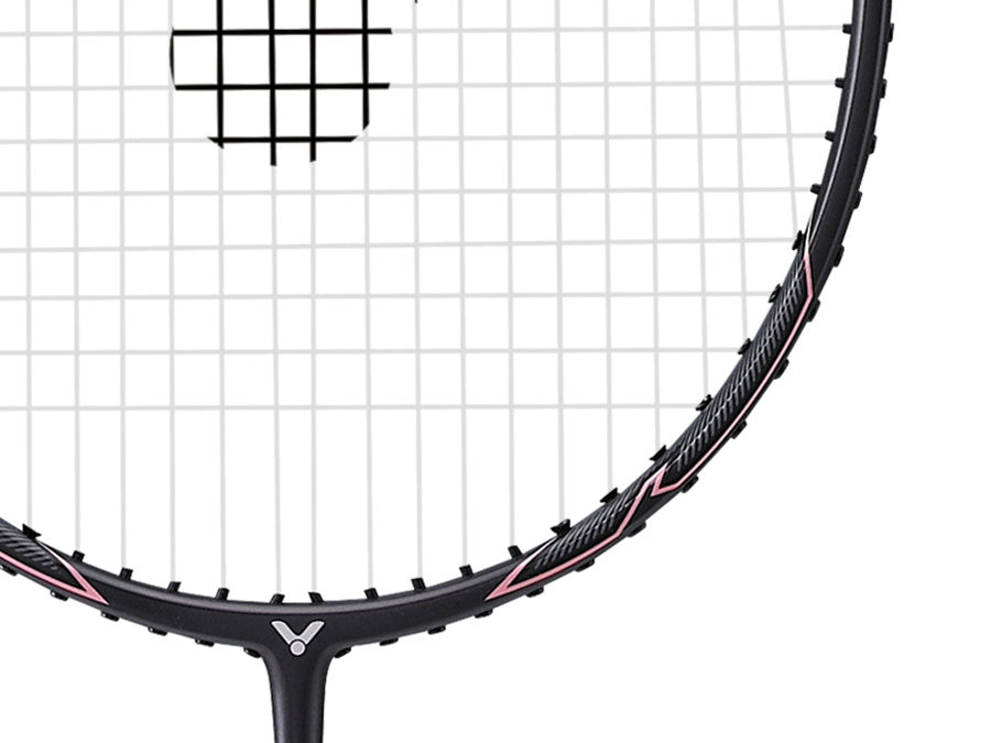Victor Thruster K 1H Pre-Strung Badminton Racket - Lightweight Carbon Fiber Shuttlecock Racket for Professional & Recreational Play - Perfect for Tournaments, Training & Backyard Games