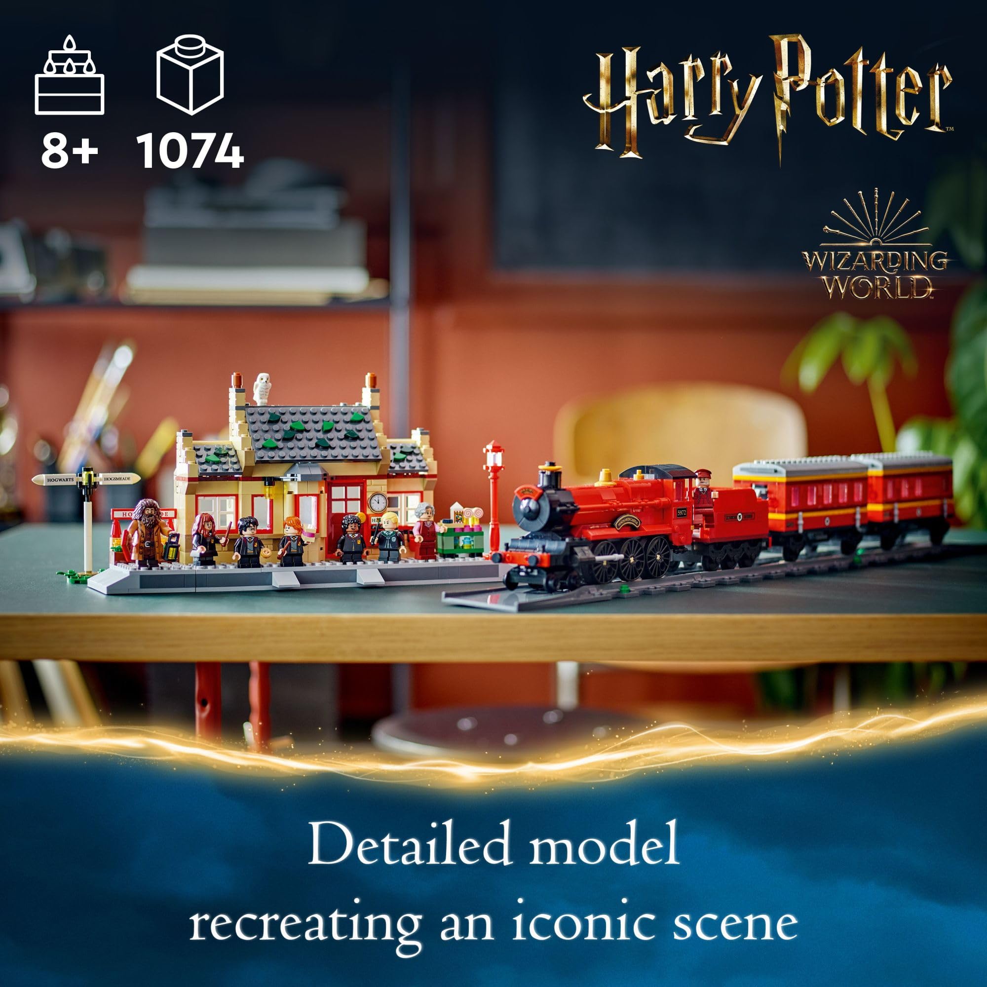 LEGO Harry Potter Hogwarts Express & Hogsmeade Station 76423 Building Set - Collectible Train Model with 8 Minifigures, Tracks & Ticket Office - Perfect Gift for Kids 8+ | Harry Potter Toys for Creative Play & Display