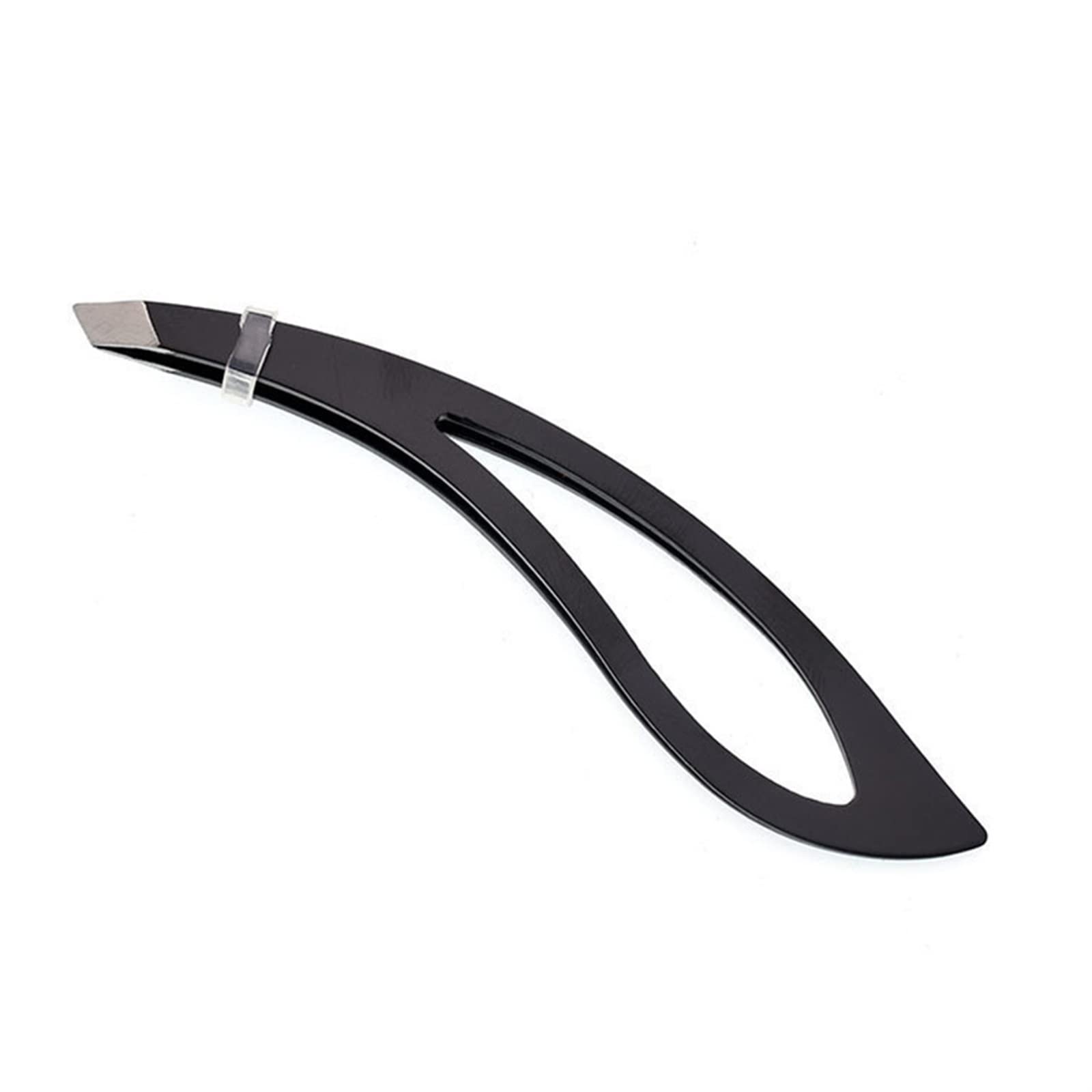 Professional Stainless Steel Slanted Eyebrow Tweezers - Banana Shape Hair Removal Tool for Precise Plucking, Makeup & Grooming | Ideal for Eyebrow Shaping, Facial Hair Removal & Cosmetic Use