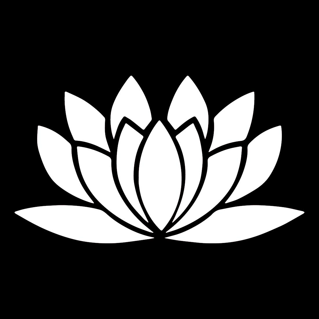 Premium Waterproof Vinyl Decal Stickers - Lotus Flower Design (White, Set of 2) for Laptop, Phone, Helmet, Car Window, Mug & Home Decor | Durable Adhesive for Indoor & Outdoor Use