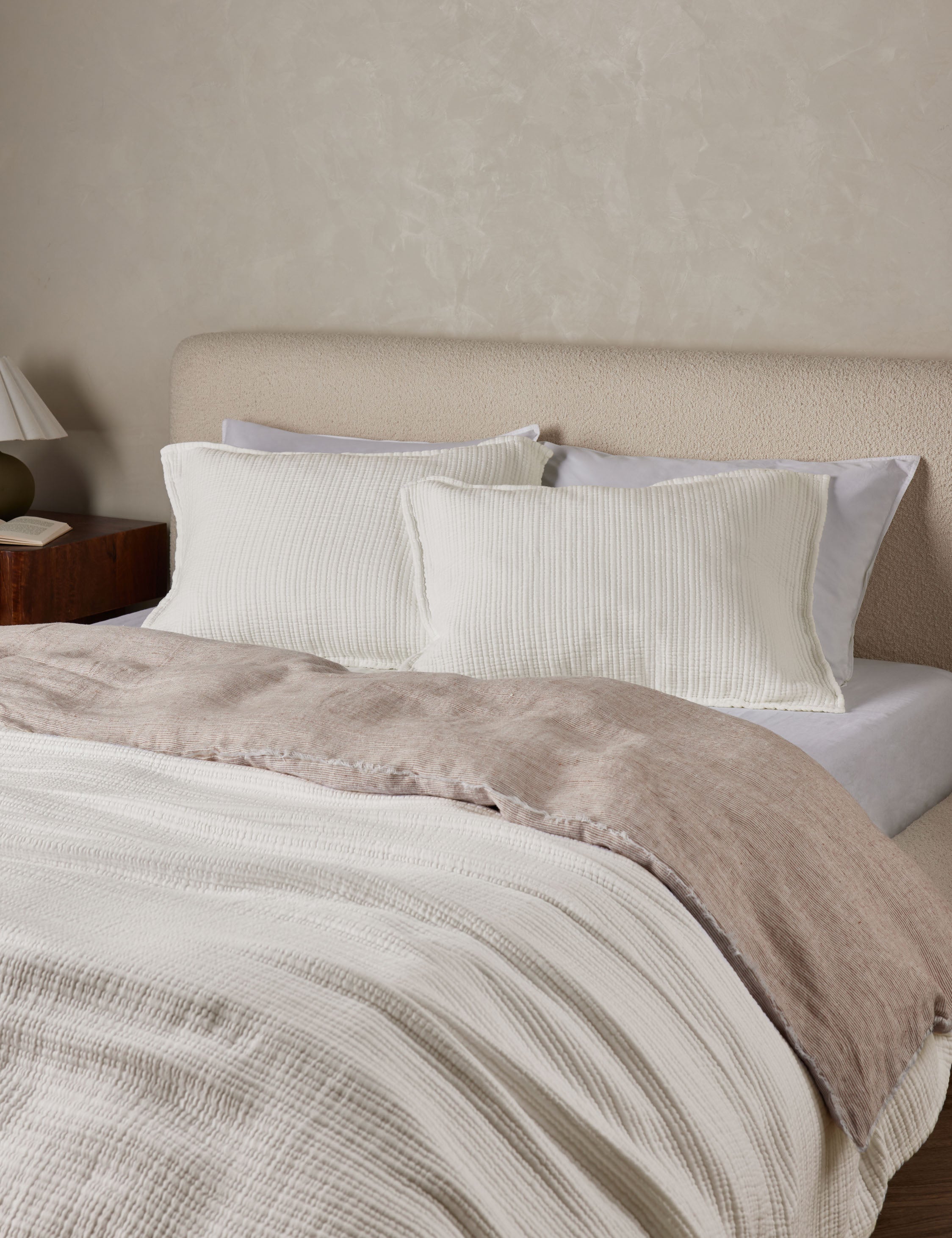 Pom Pom at Home Chatham Cotton Matelasse Sham - Luxury Bedding for Master Bedroom & Guest Room Decor